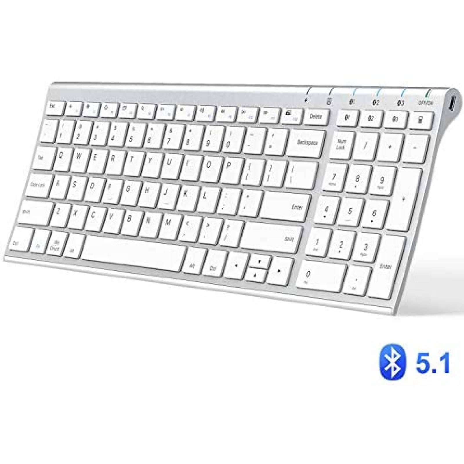 Teclado Inalámbrico iClever Recargable Bluetooth -Plateado