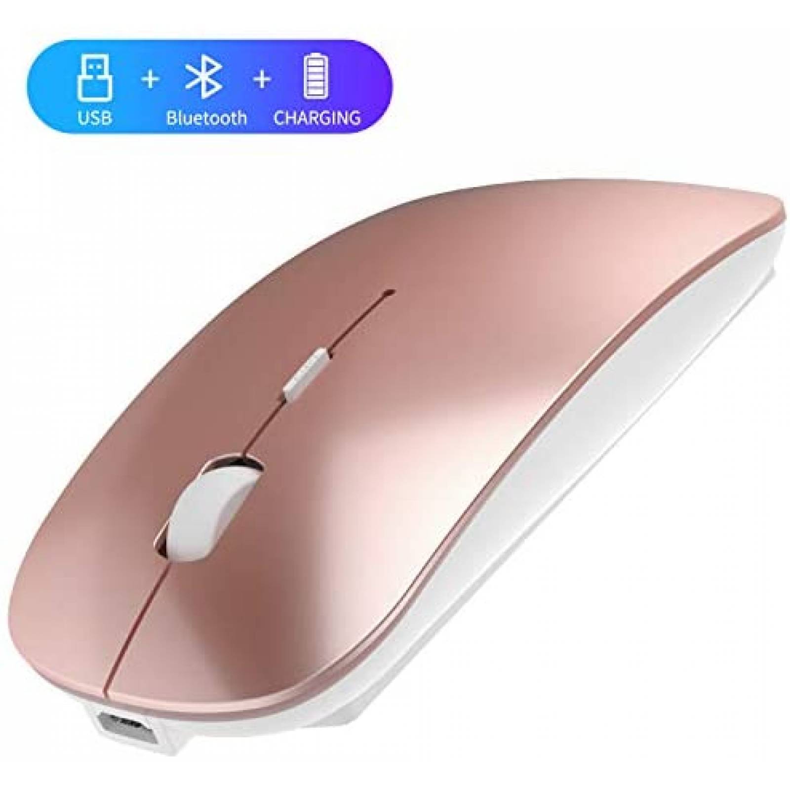Mouse Liuao 2.4GHz Ajustable USB Bluetooth -Oro Rosa 
