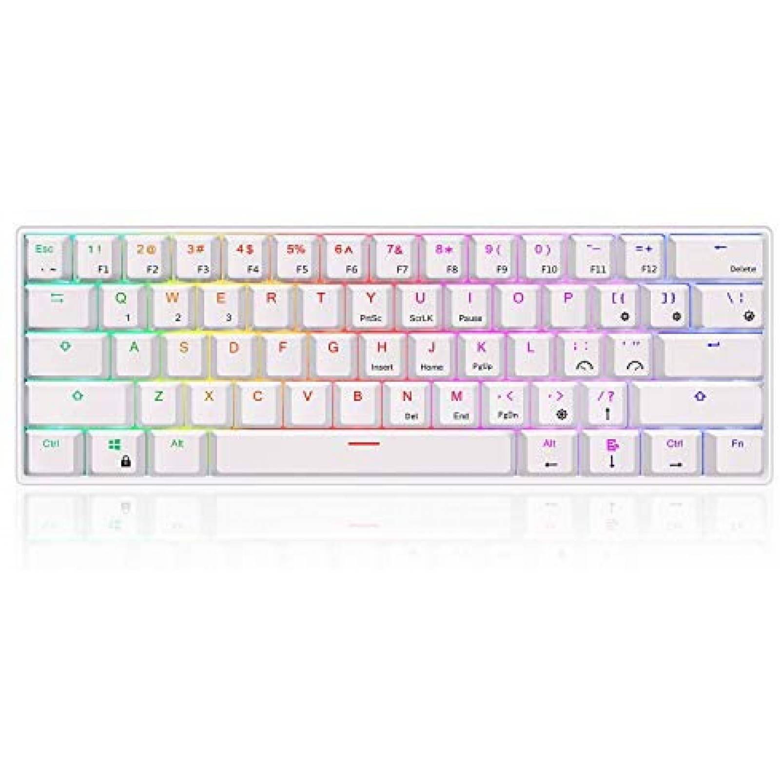 Teclado RK ROYAL KLUDGE Gamer Mecánico RGB 61 Teclas -Blanco 
