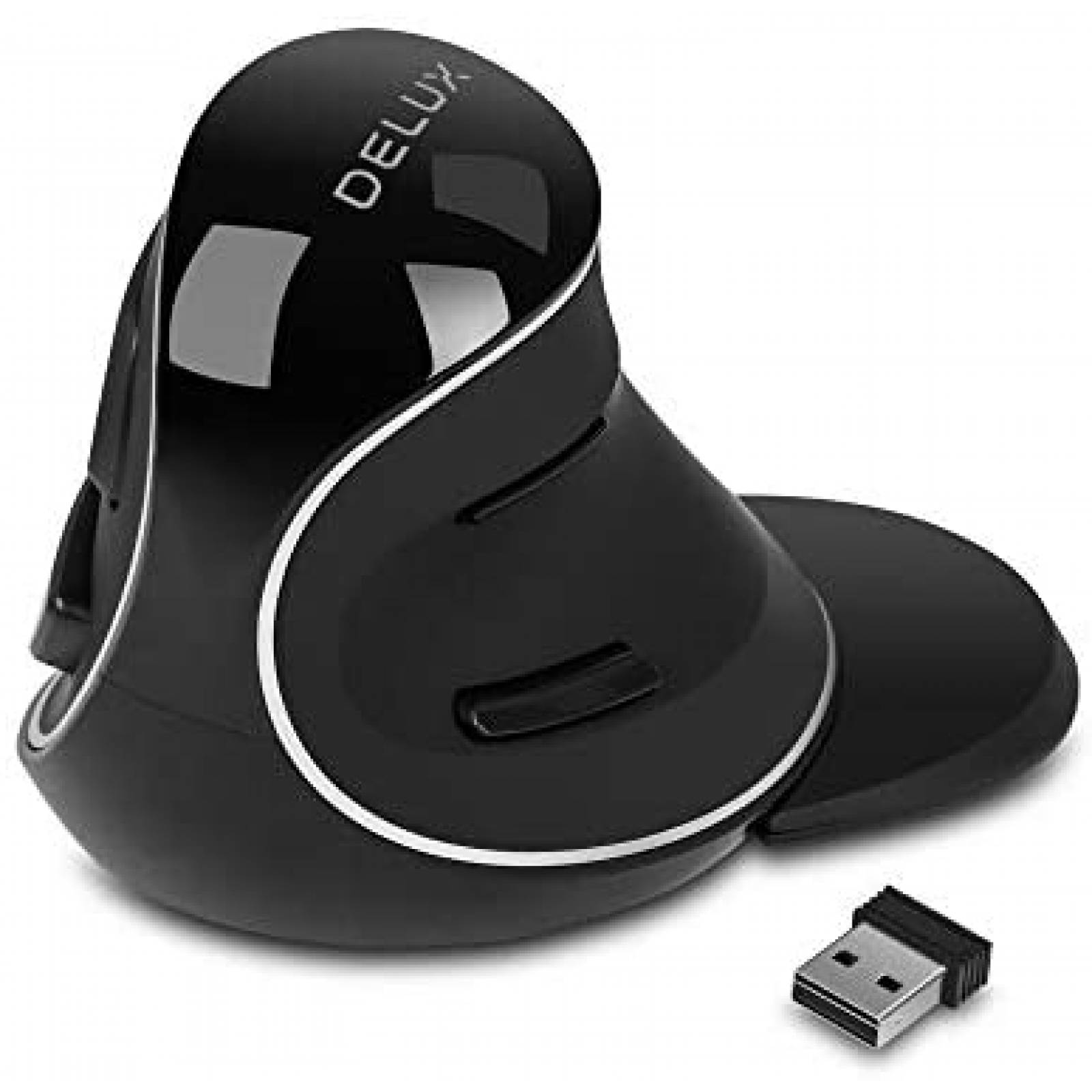Mouse Vertical DELUX Alámbrico Ergonómico 1600DPI 2.4G