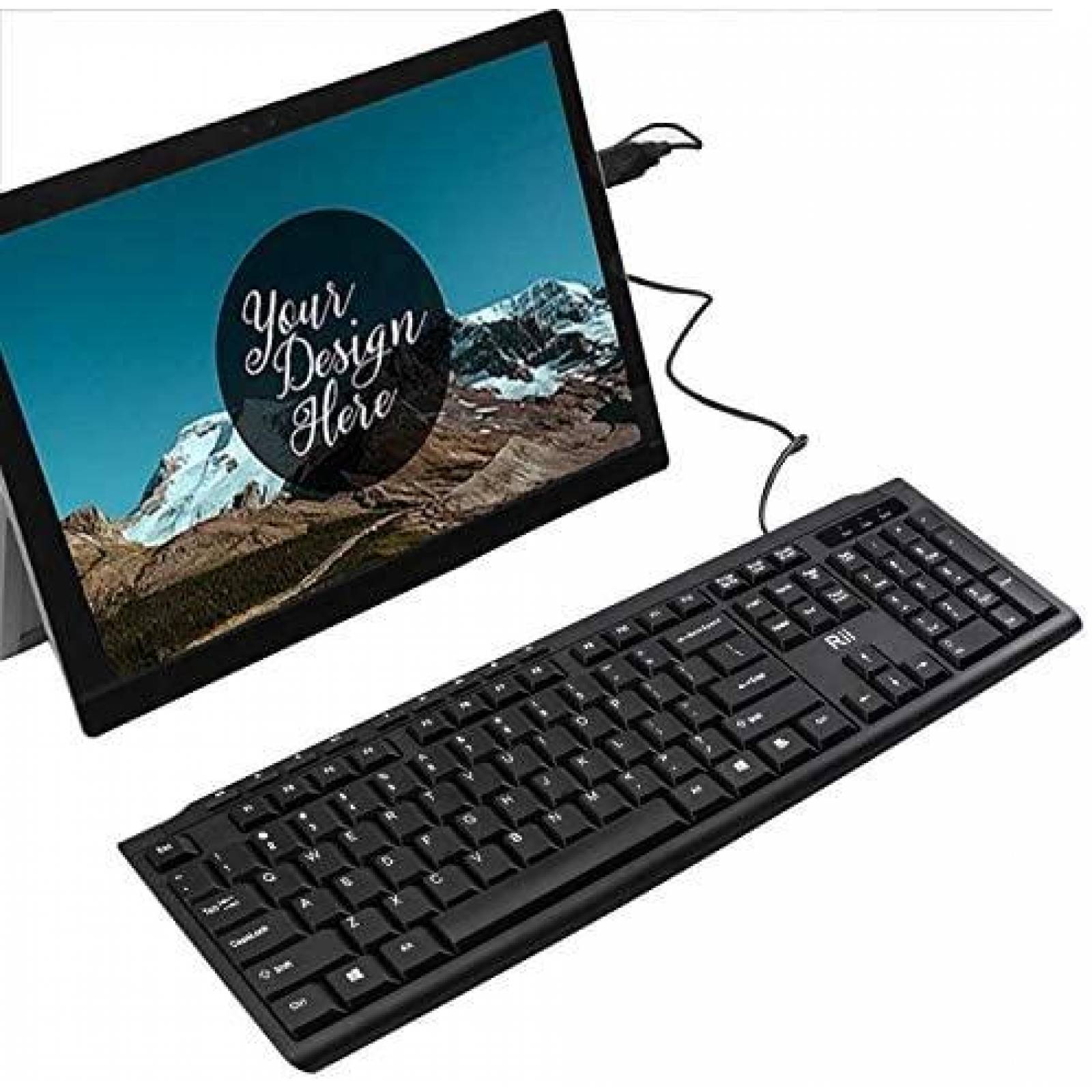 Teclado Rii RK907 Compacto USB Win10 104 Teclas Mac o PC
