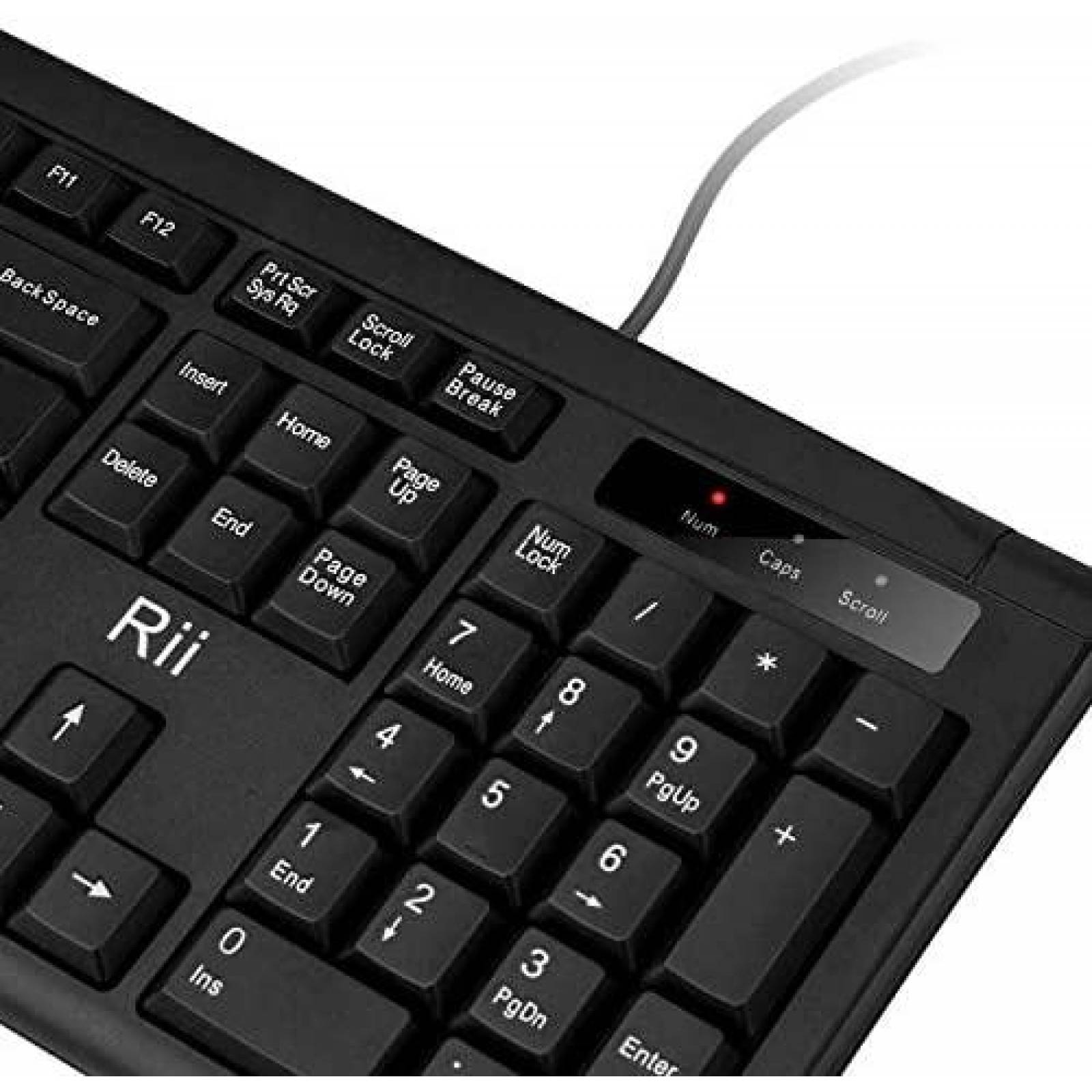 Teclado Rii RK907 Compacto USB Win10 104 Teclas Mac o PC