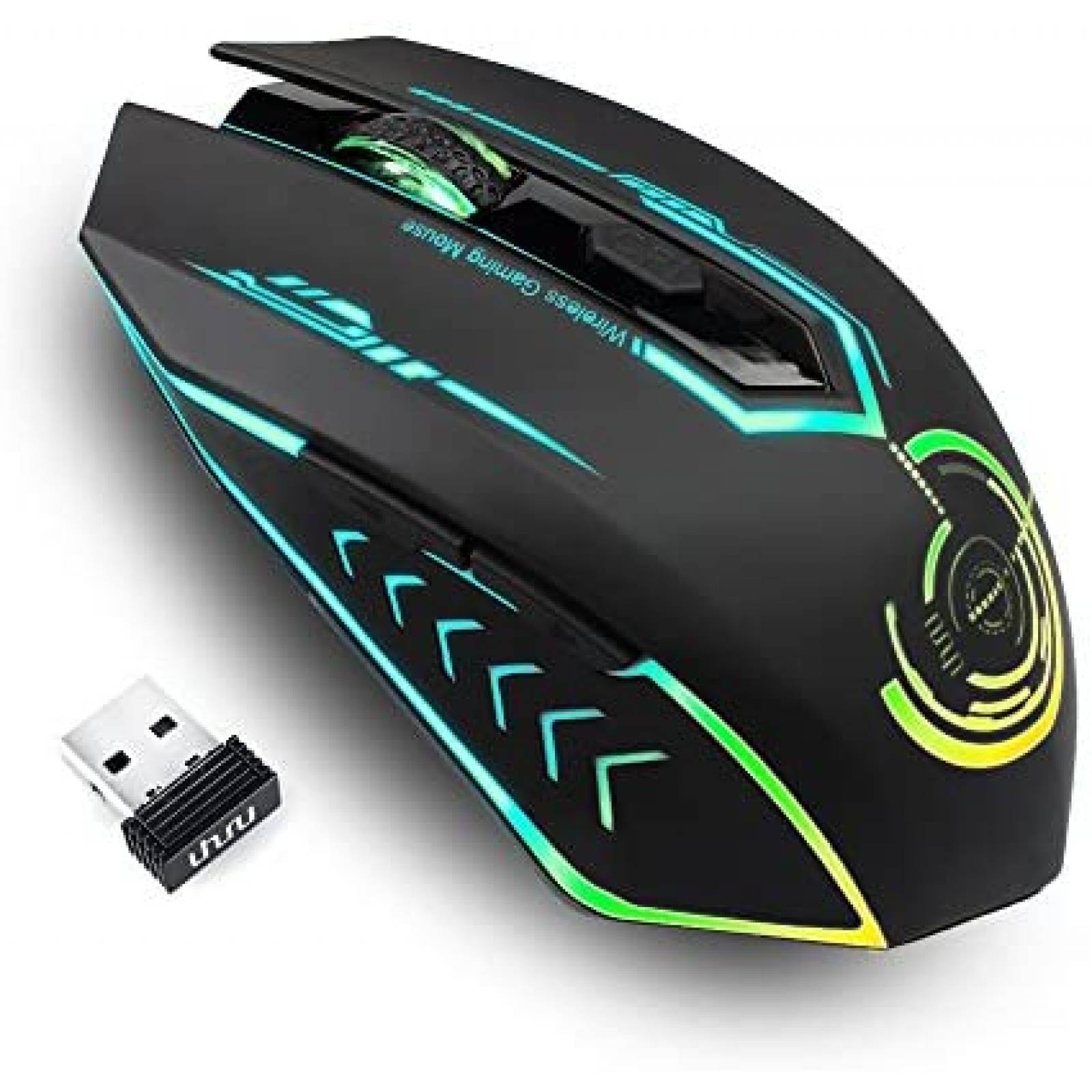 Mouse Gamer UHURU Recargable Inalámbrico LED USB 10000 DPI
