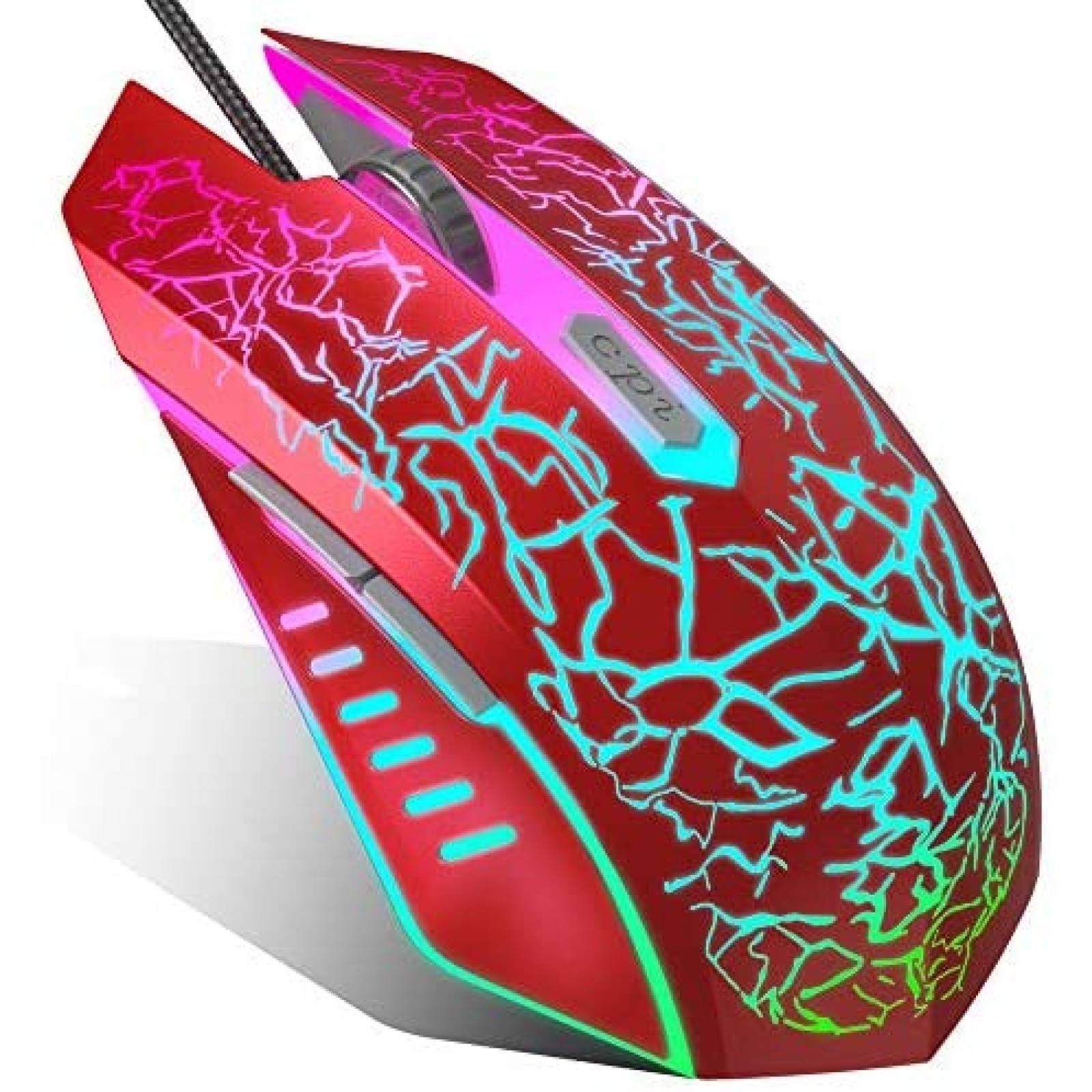 Mouse VersionTECH Gamer Inalámbrico Óptico Ergonómico - Rojo 