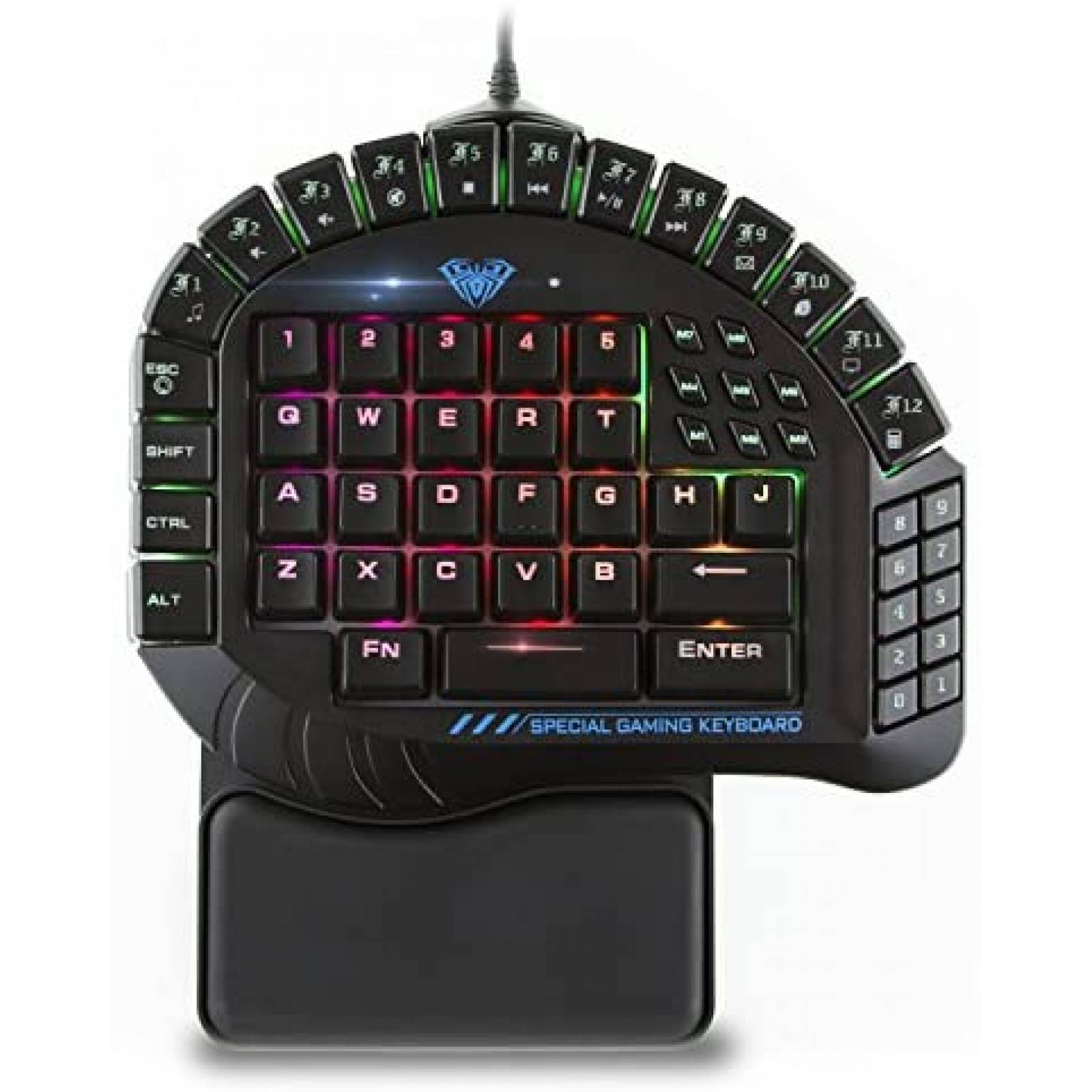 Teclado Gamer 1 Mano AULA Alámbrico 30 Teclas Programables 