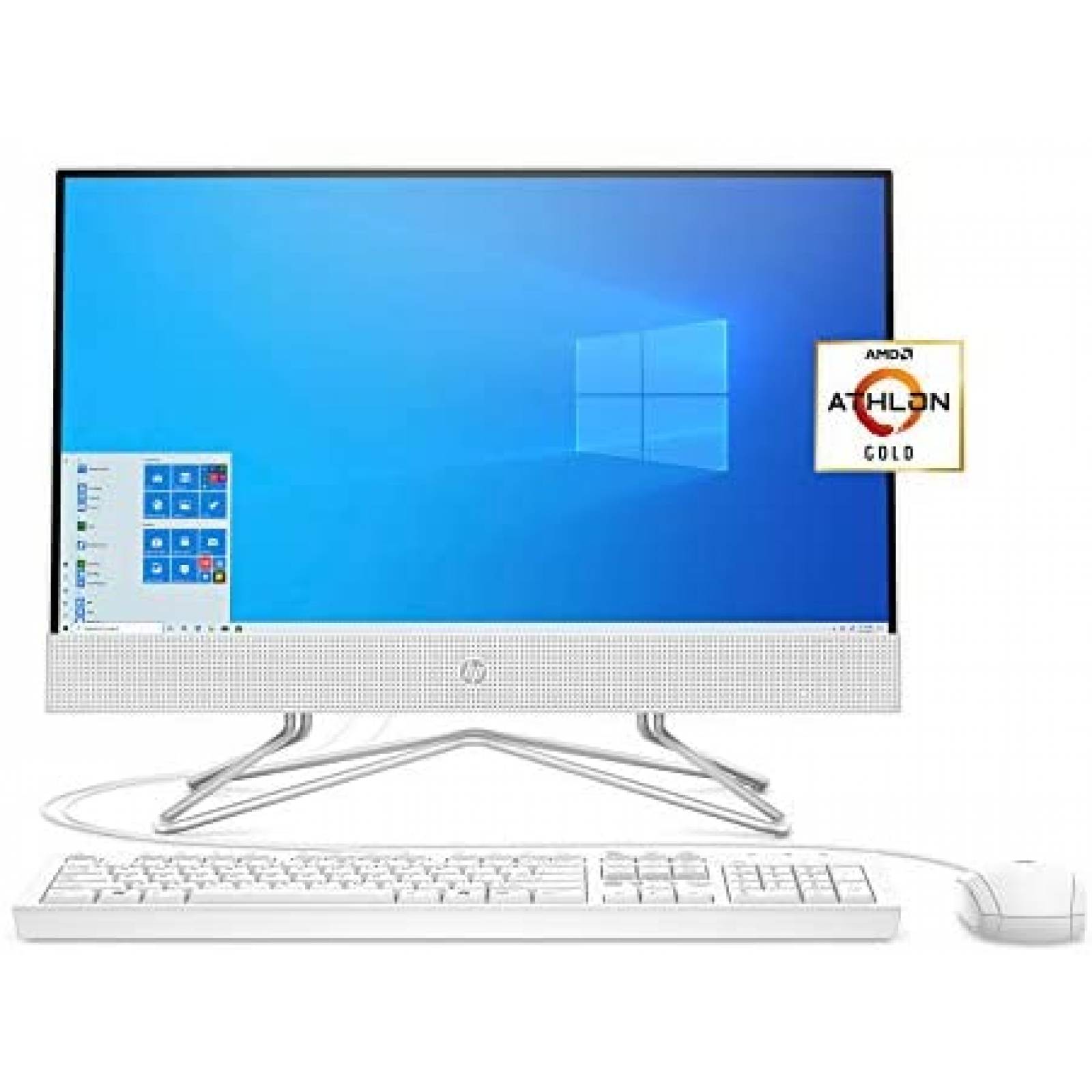 Computadora Todo en Uno HP 21.5'' 4GB RAM 256GB SSD -Blanco 