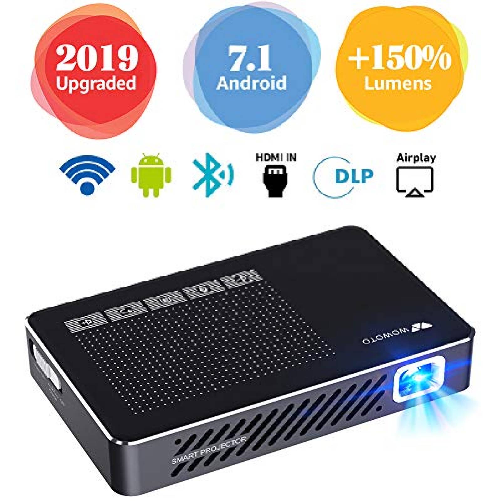 Proyector Portátil WOWOTO A5 Pro 150'' HDMI USB -Plateado