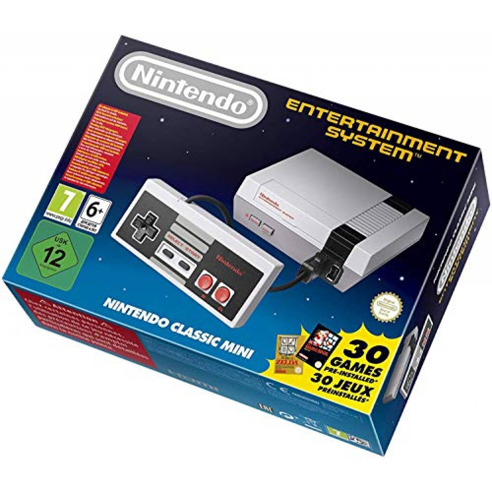 Controlador clásico para Wii/Wii U/NES Mini, 3 en 1 Retro Gaming Controller  con cable Gamepad Joystick para Wii, Wii U, NES Classic Edition (NES Mini)