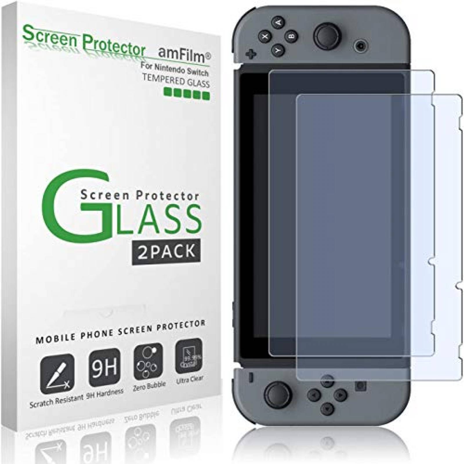 2 Protectores de Pantalla amFilm Nintendo Switch 2017 