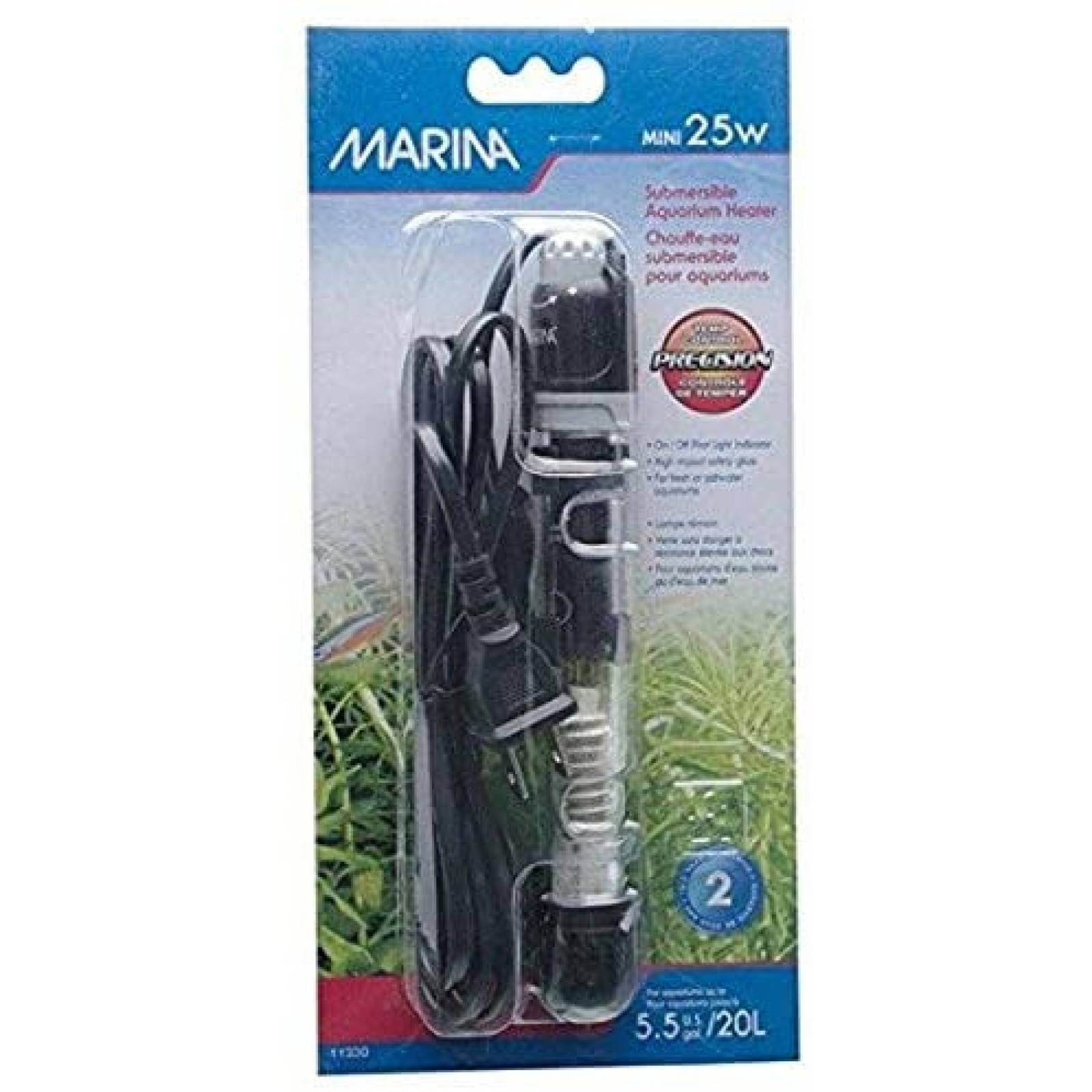 Calentador de Acuario Marina Sumergible 25W Fácil Lectura 