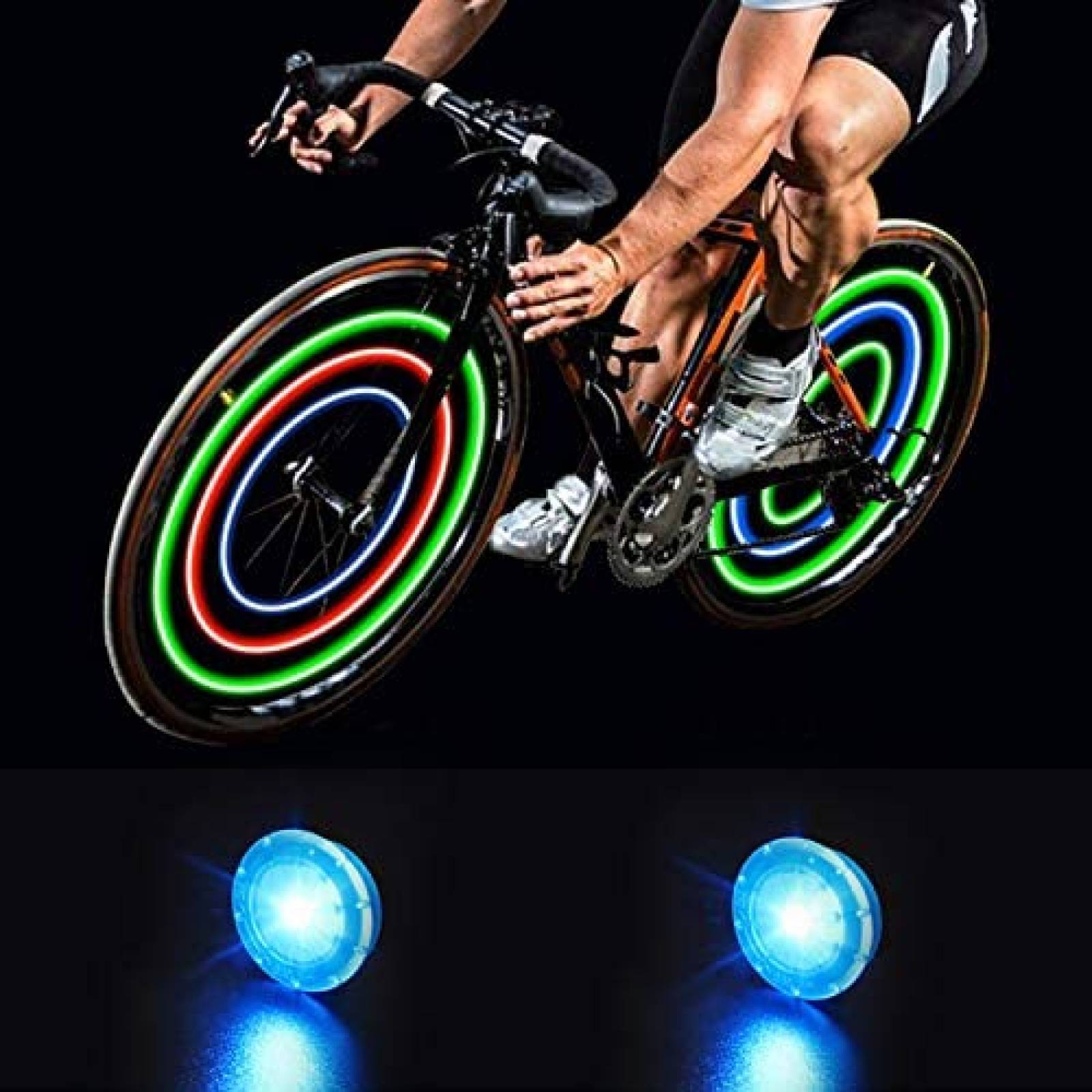 Luces para Bicicleta MapleSeeker 2 Pzs para Ruedas -Azul 