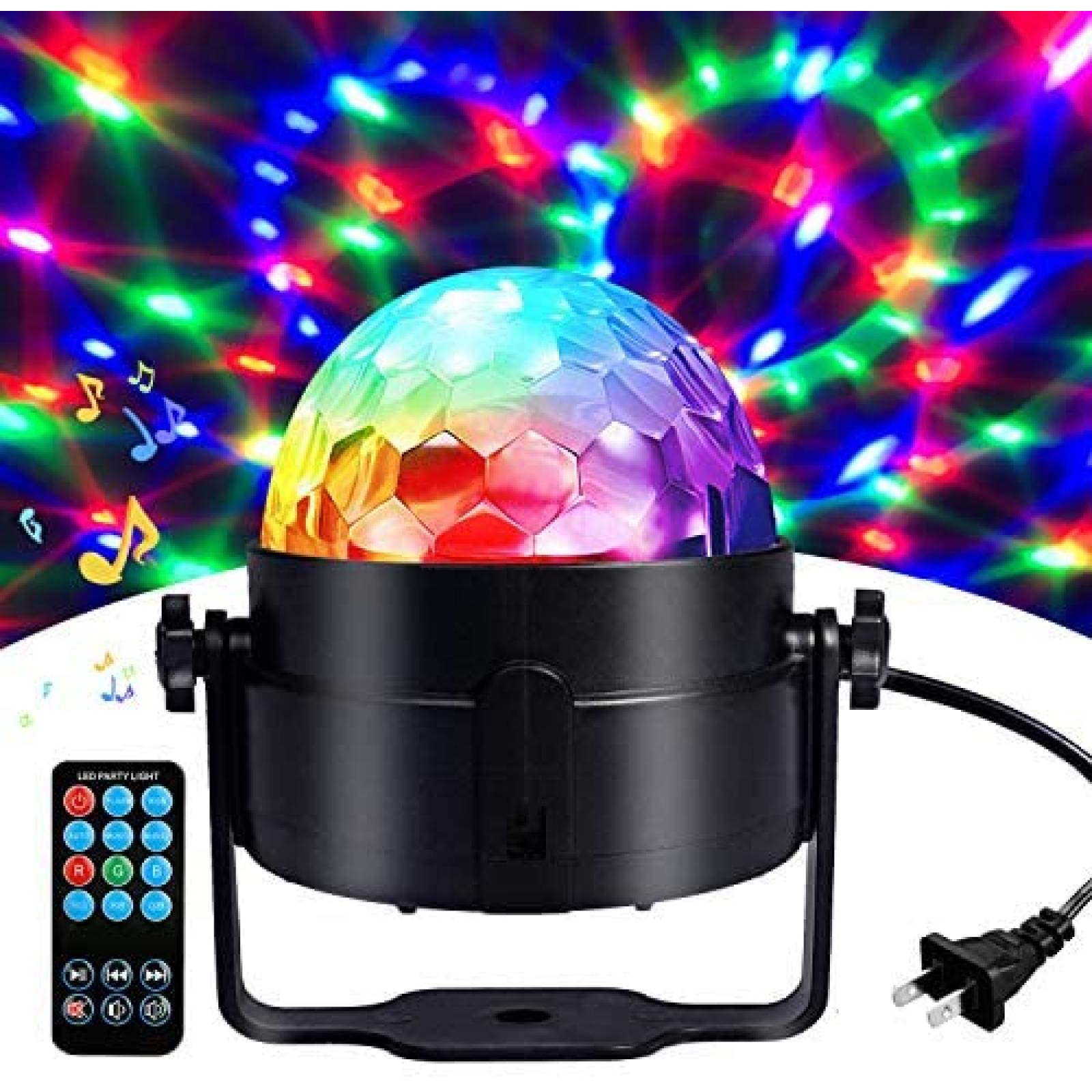 Bola Disco COIDEA DJ Mini LED 3W RGB Control Remoto -Negro 