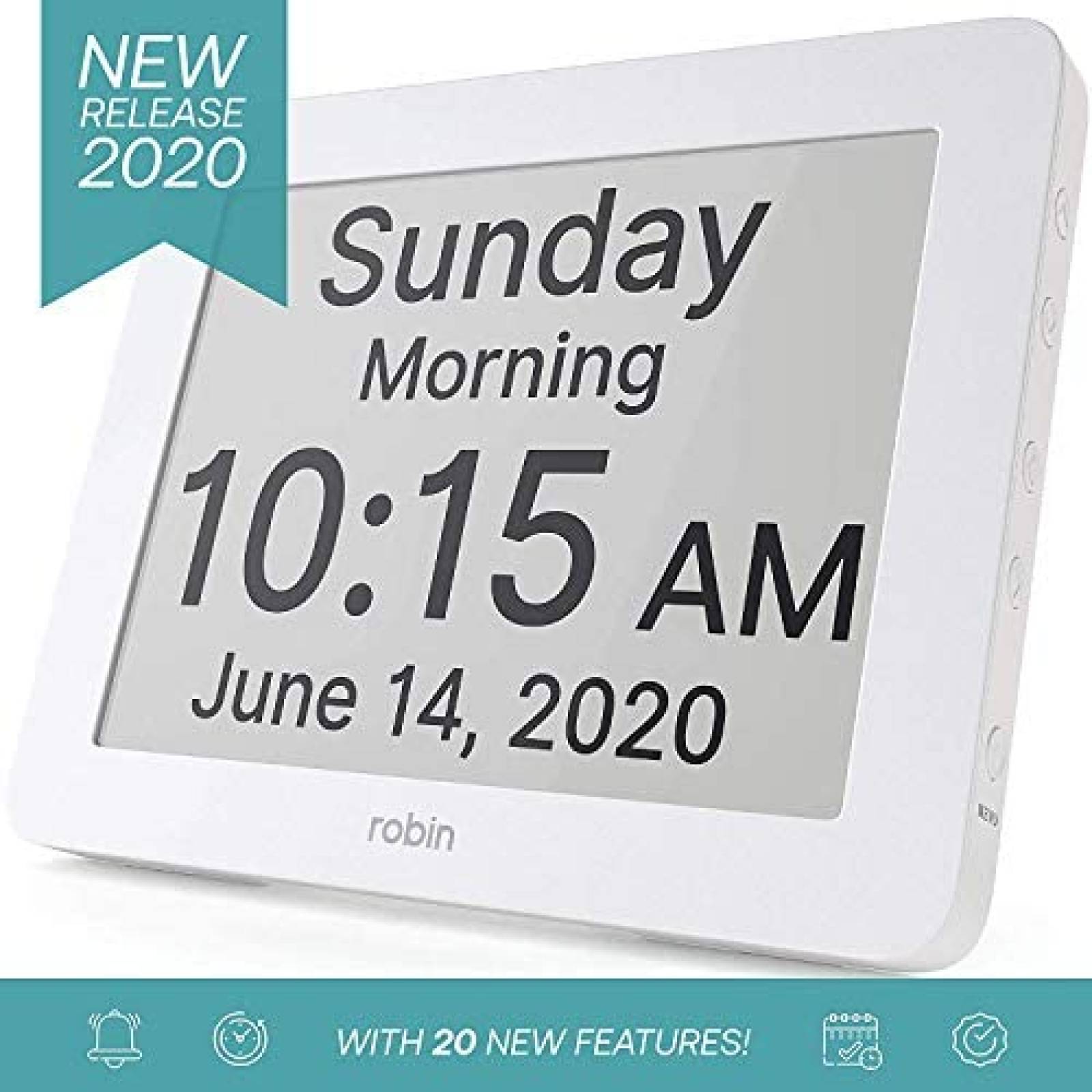 Reloj Despertador Robin con Alarmas Personalizadas -Blanco 