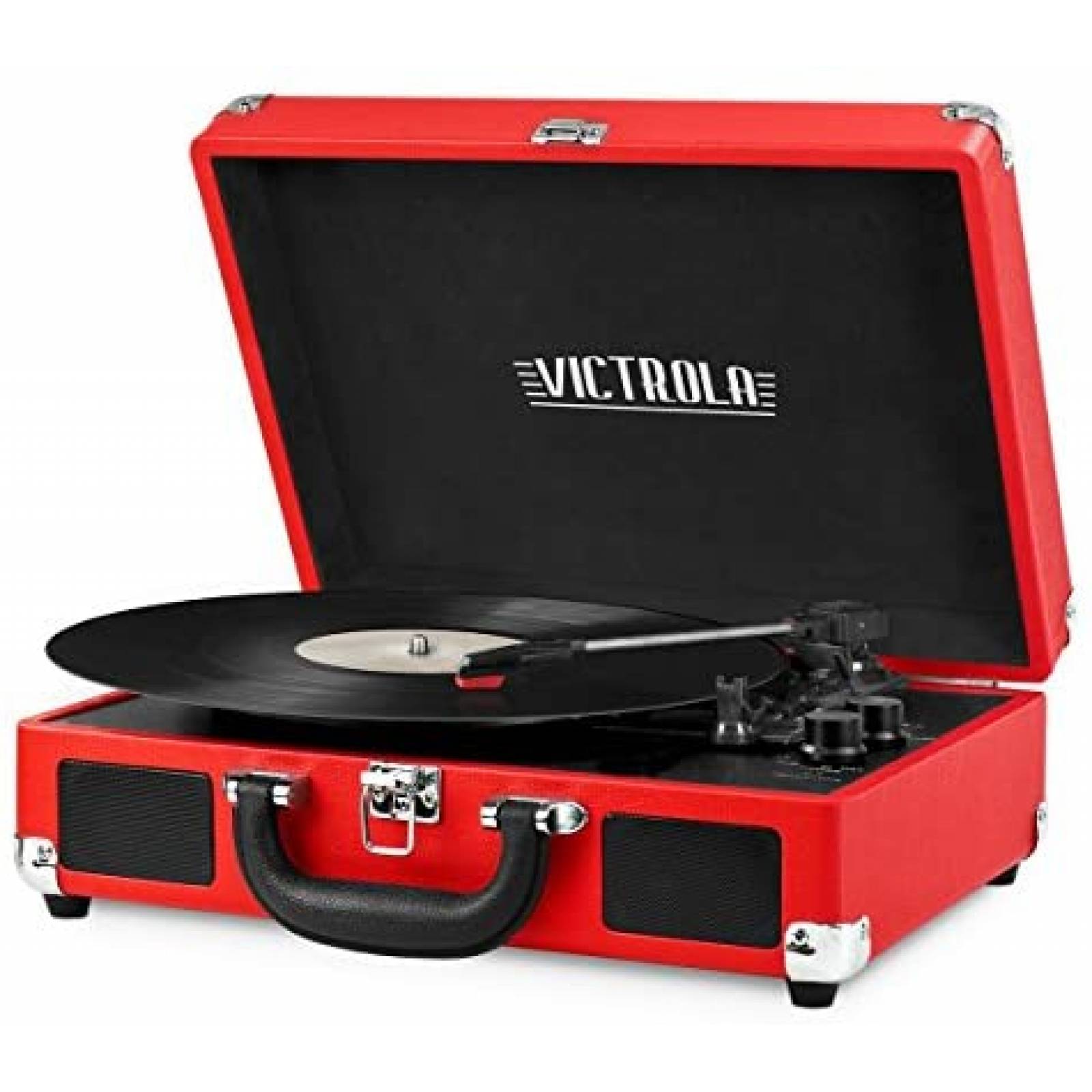 Tocadiscos Victrola Maletín Portátil con Bluetooth -Rojo 