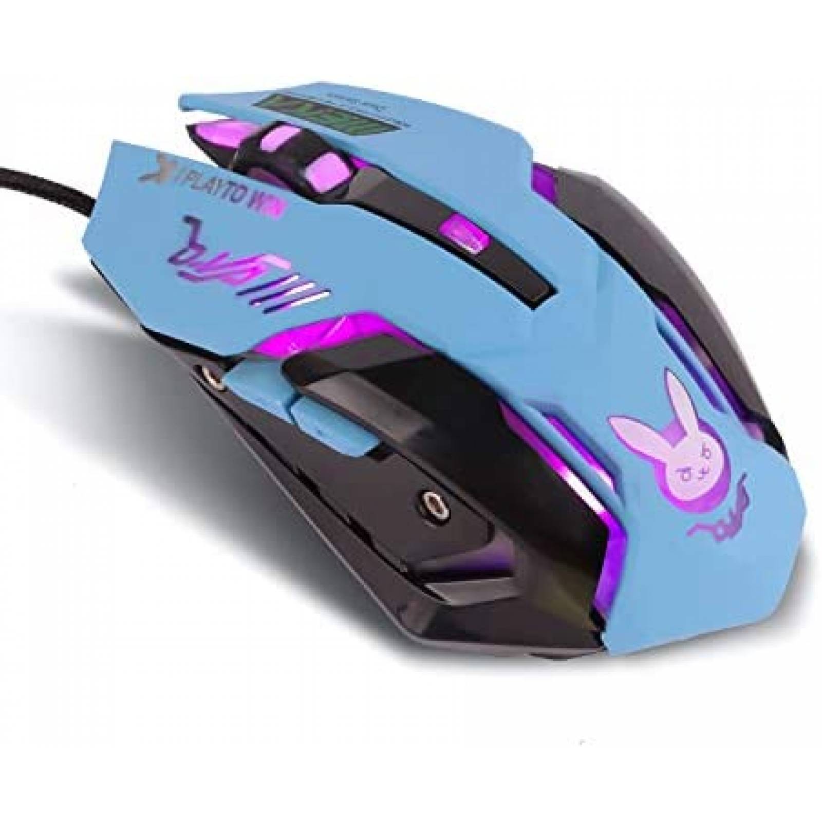 Mouse HXMJ Botones Silenciosos 3200 DPI Gamer - Azul 