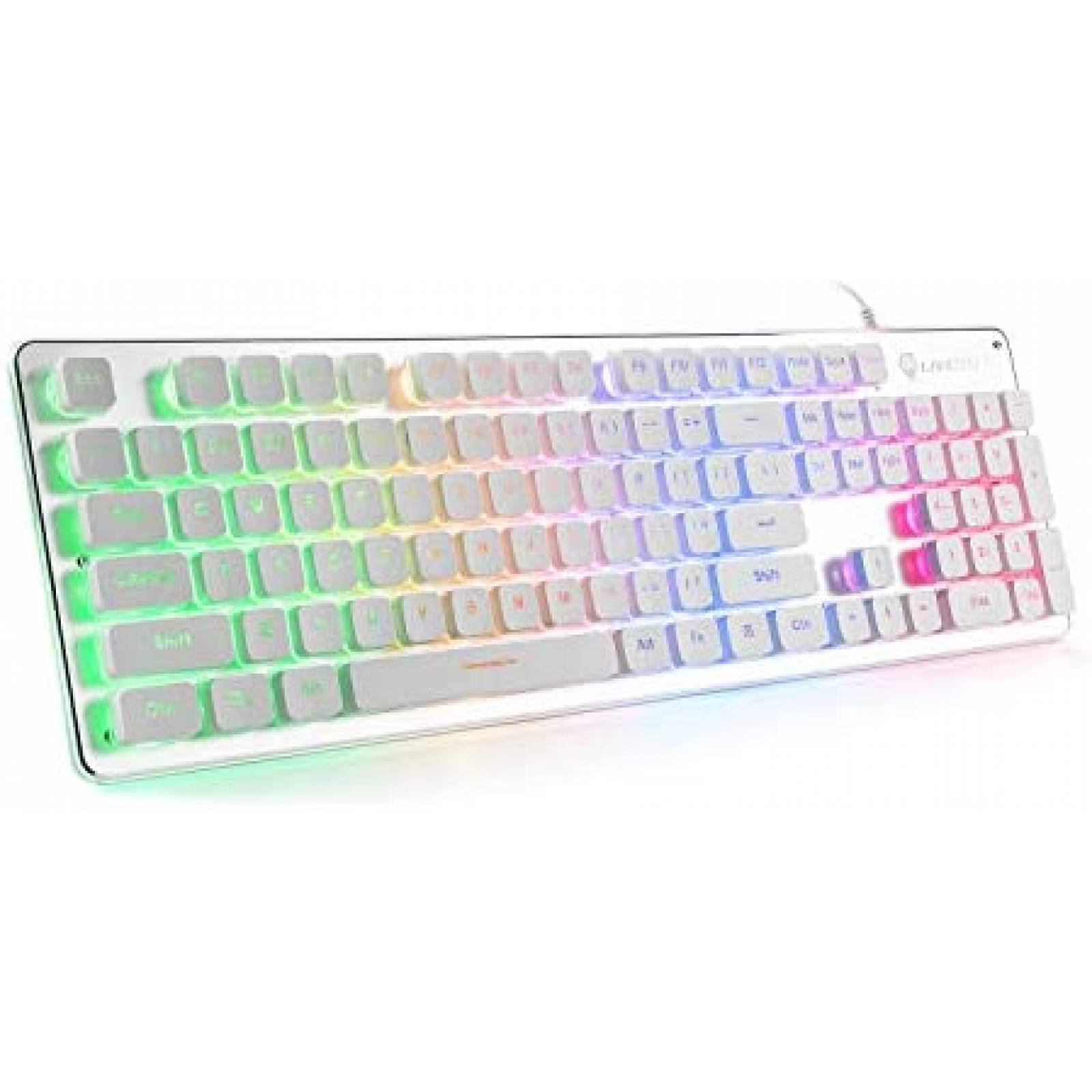 Teclado Gamer LANGTU LED Arcoíris 7 Colores USB 104 Teclas