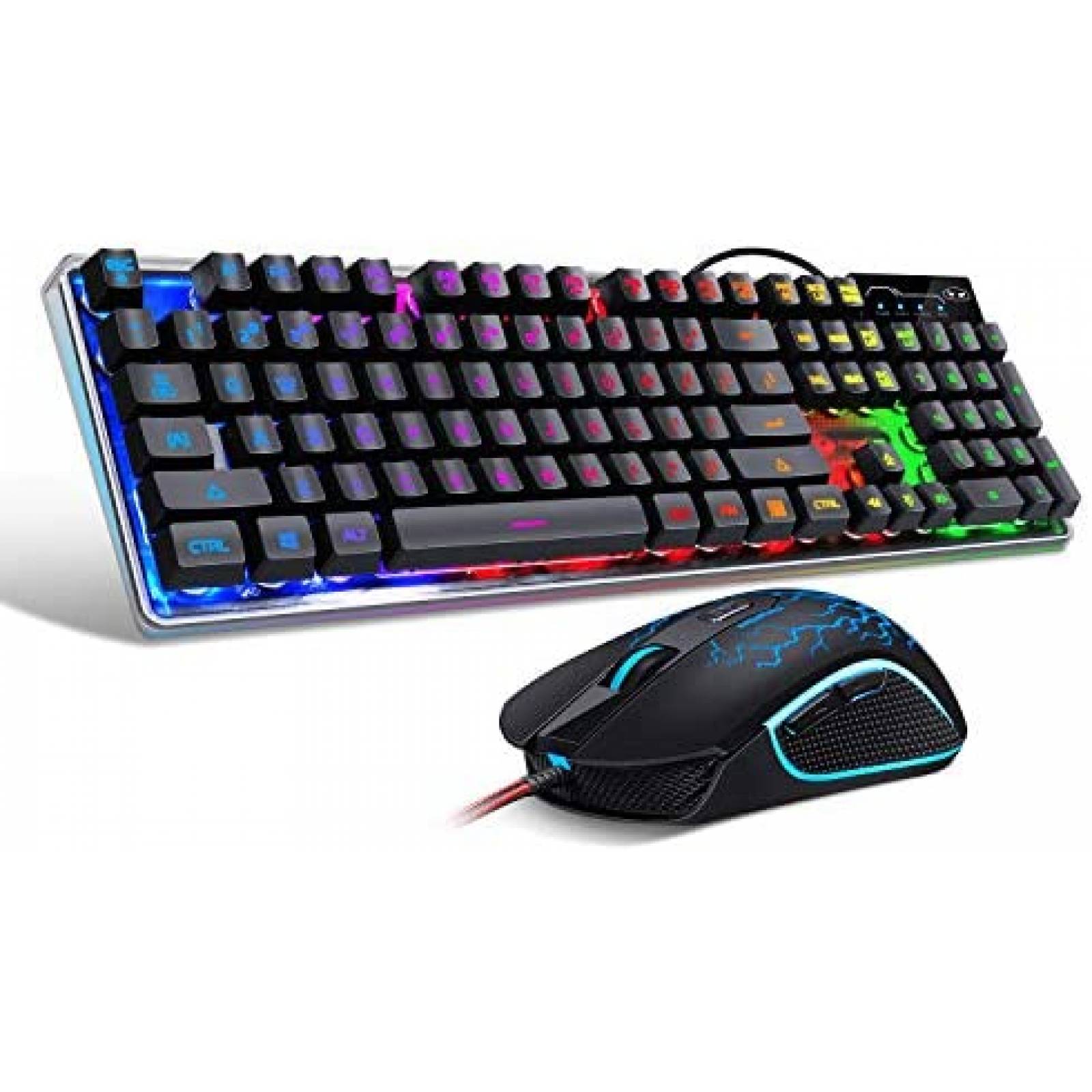 Teclado Gamer MageeGee K1 Iluminación LED 104 Teclas -Negro