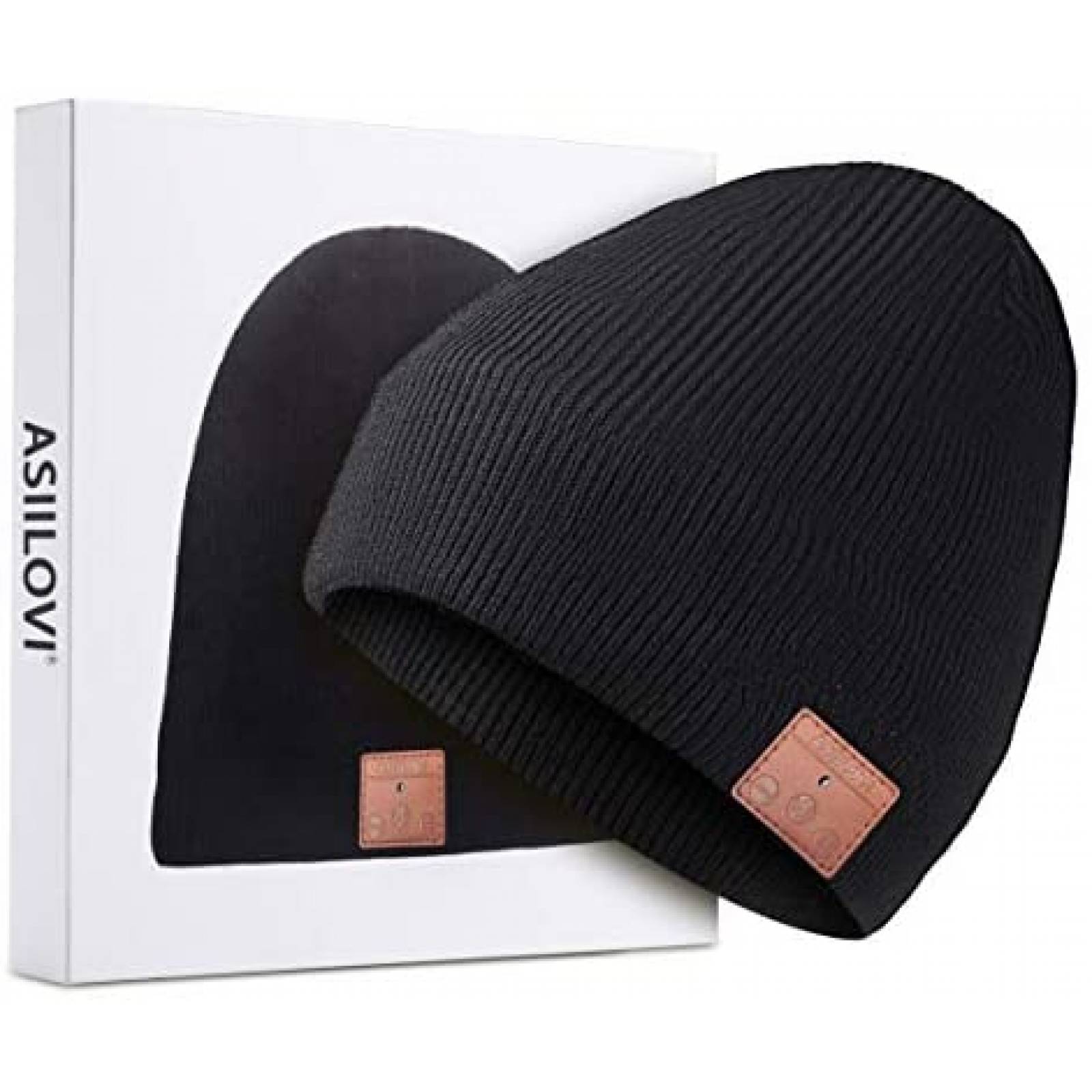 Gorro Bluetooth ASIILOVI Unisex Inalámbrico Cómodo -Negro 