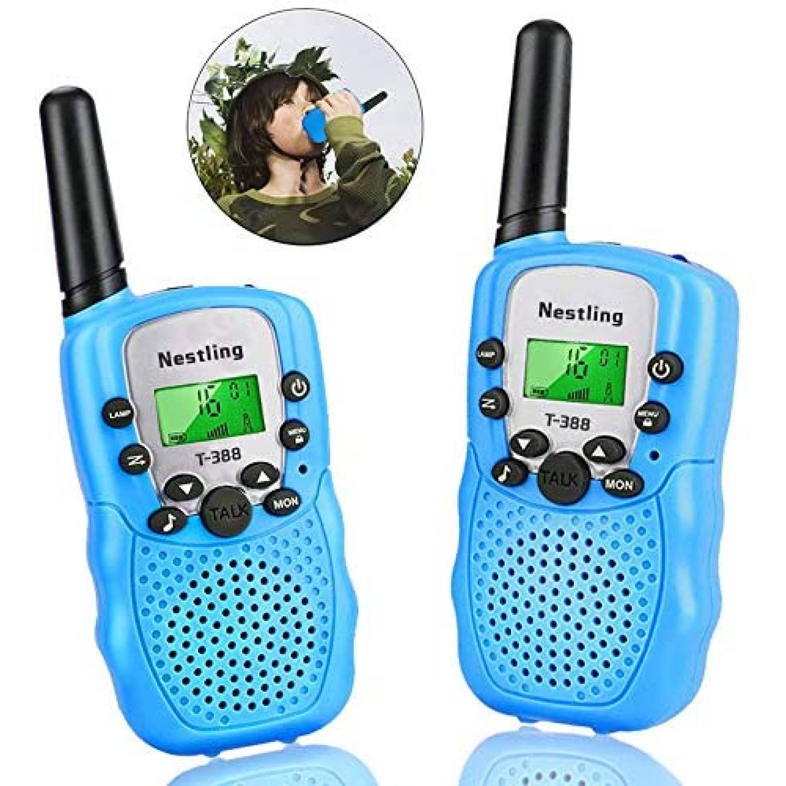 Par de Walkie Talkies Nestling Rango de 3 Millas -Azul 