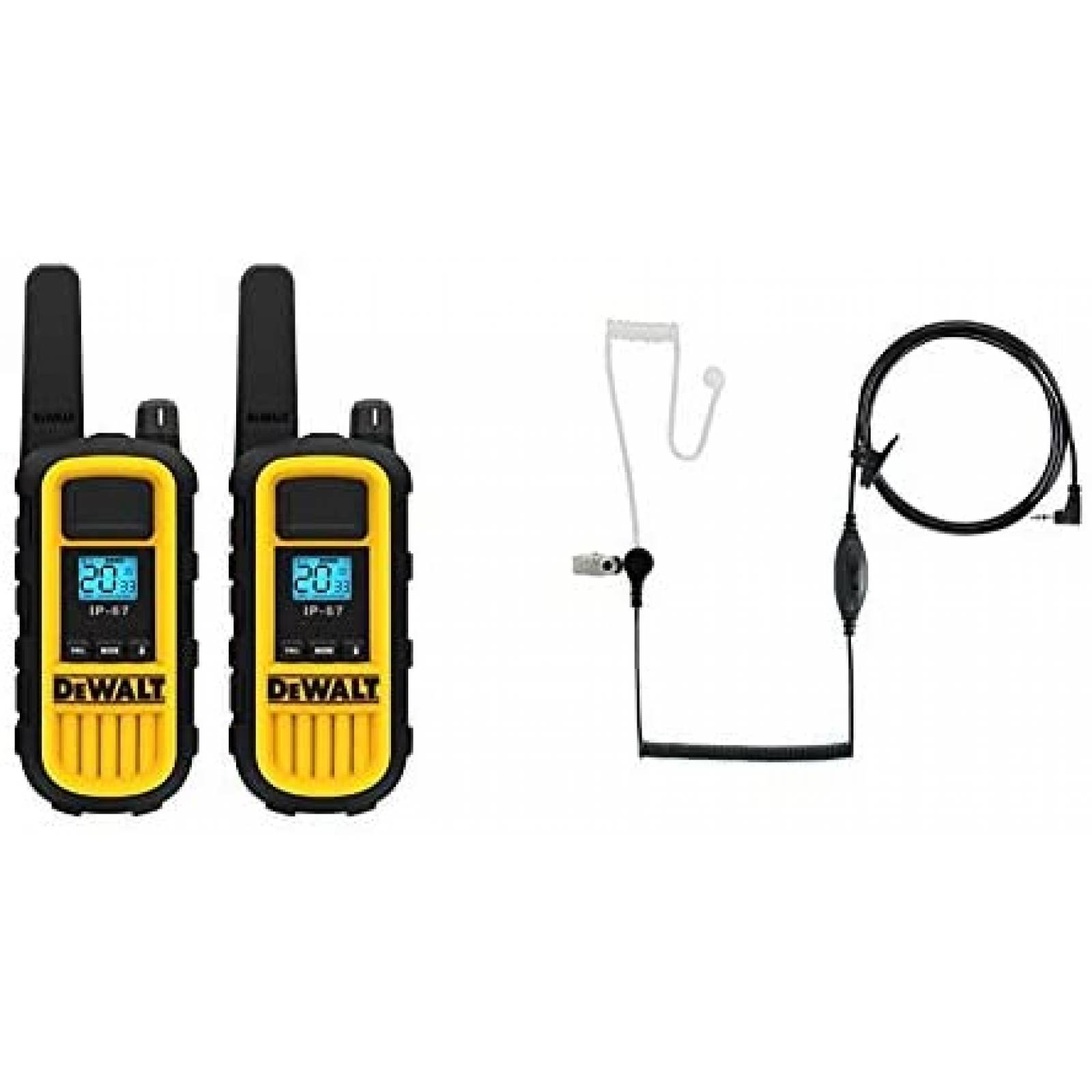 Par de Walkie Talkies DEWALT Gran Rango IP67 Amarillo