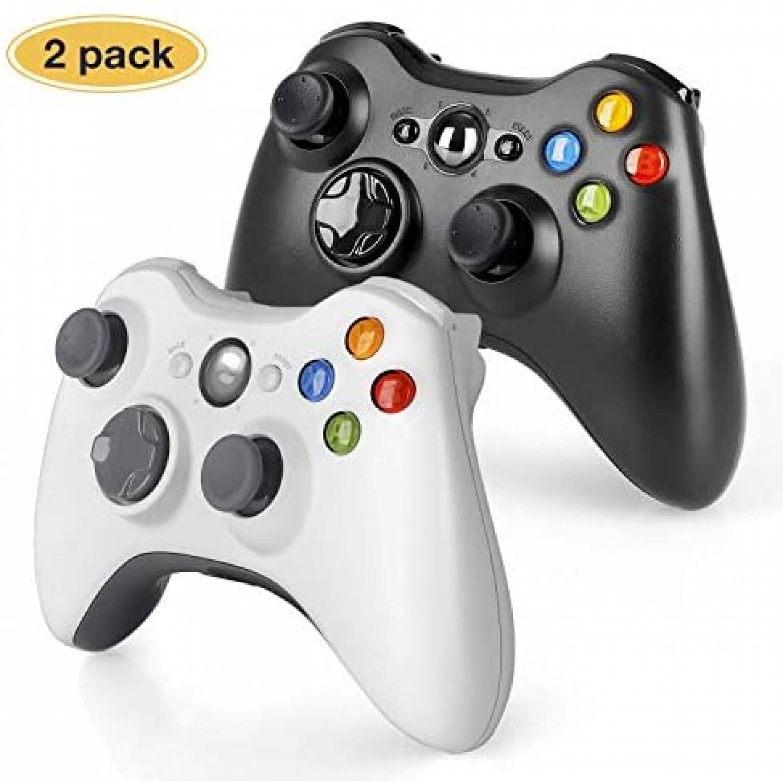 2 Controles de Consola Oussirro Xbox 360 -Negro/Blanco 