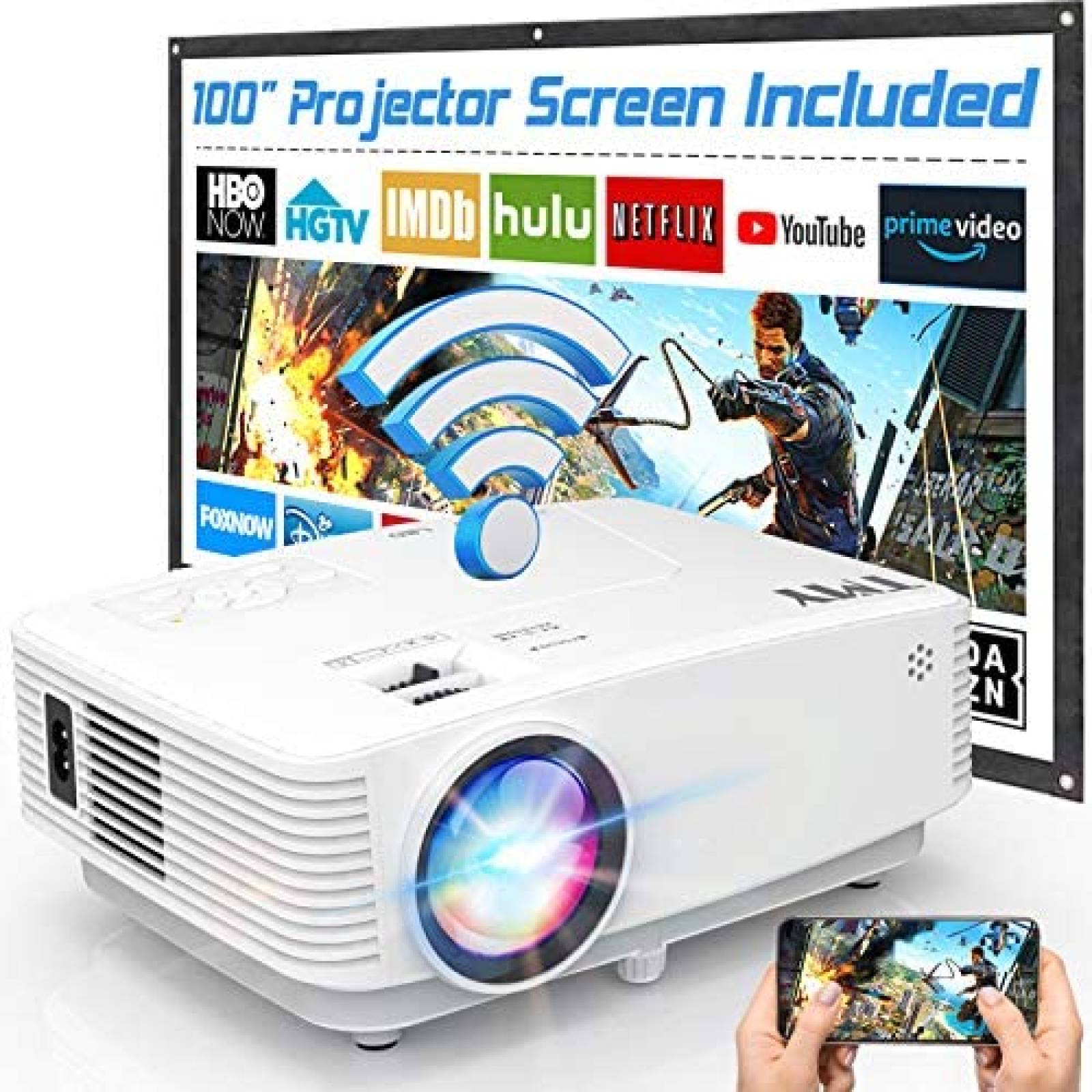Proyector Portátil TMY 5500 Lumens HDMI USB AV -Blanco