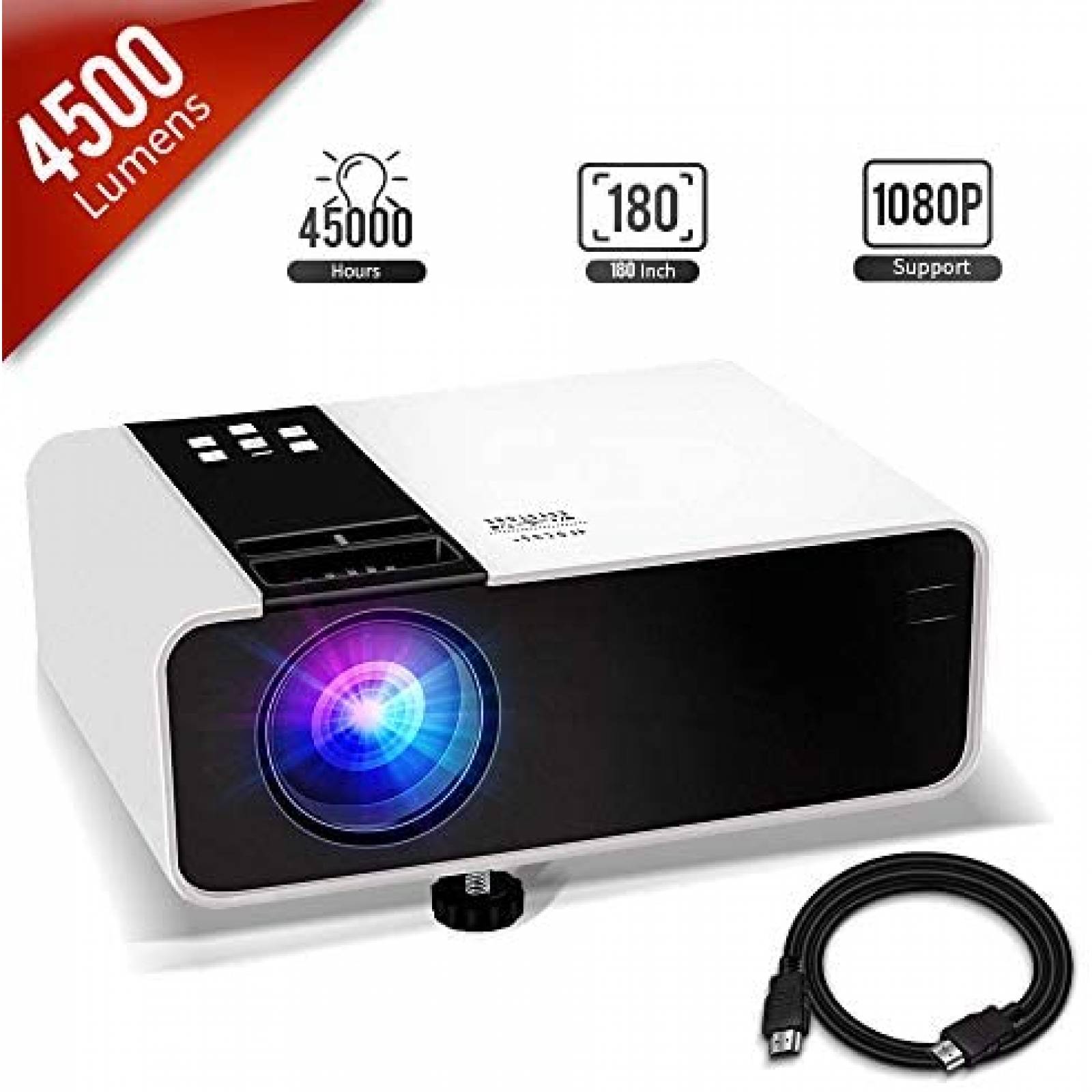 Mini Proyector GRC 1080P HD 4500 Lux con Bocina Integrada 