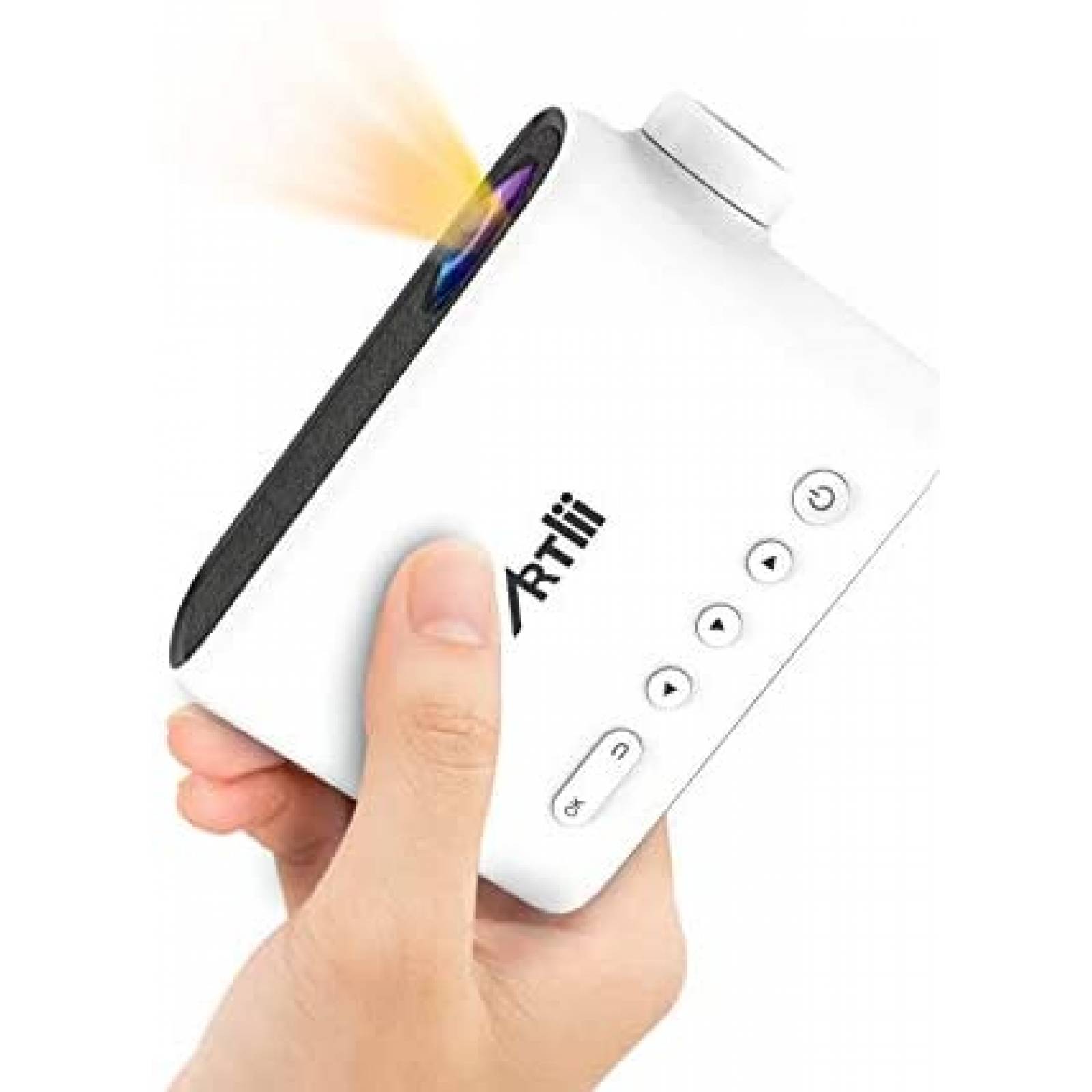 Proyector Portátil ARTlii Mini iPhone/PS4/HDMI/USB -Blanco 