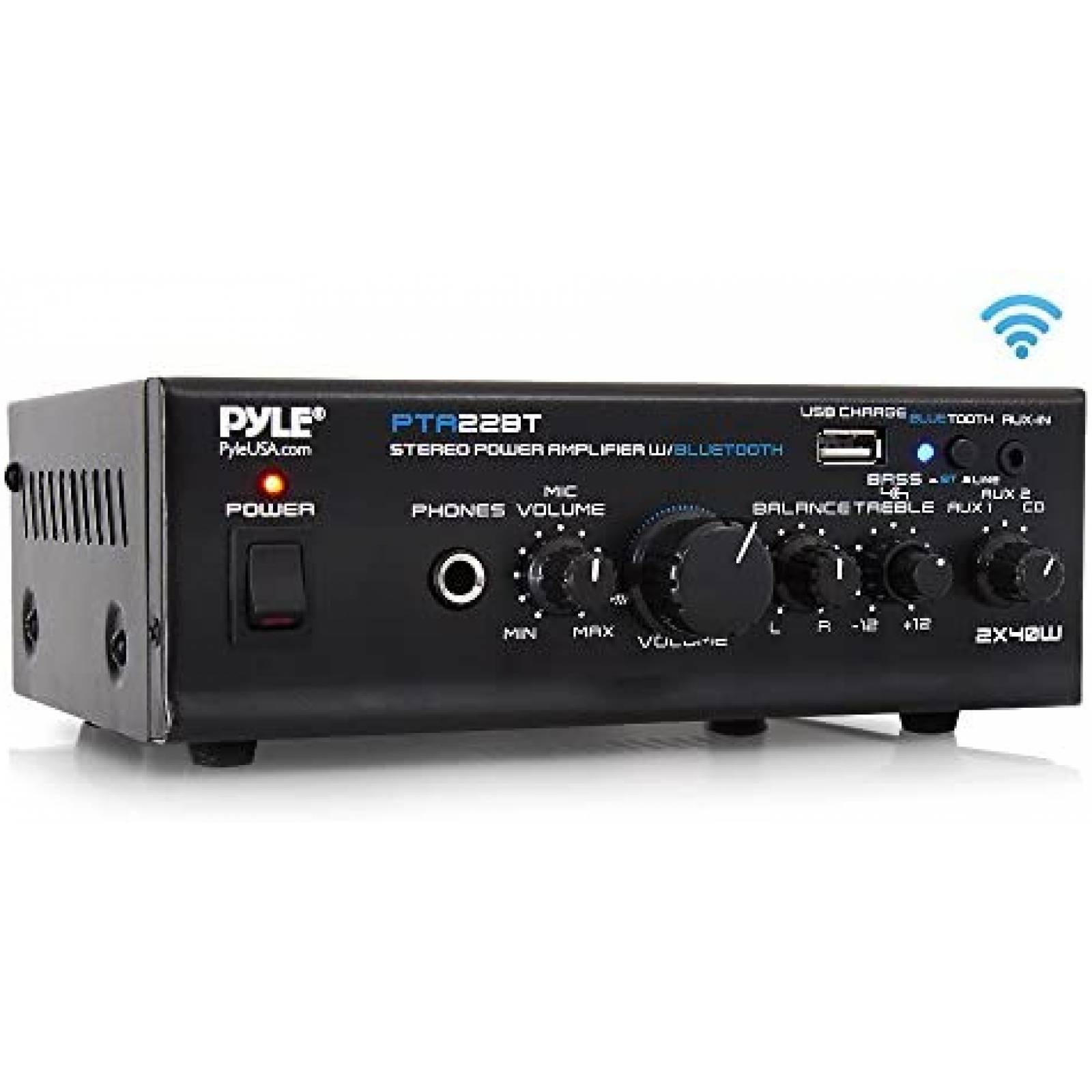 Estéreo Pyle PTA22BT USB Amplificador Control de Sonido 