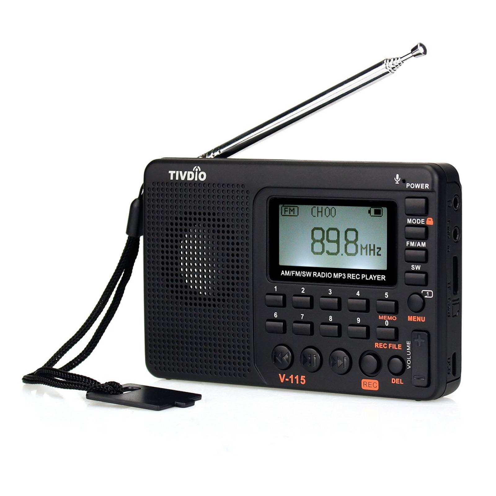 Radio Portátil Tivdio V-115 Reproductor Mp3 Aux 3,5mm -negro 
