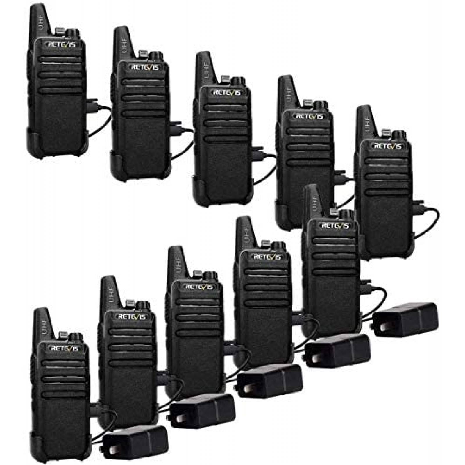 10 Walkie Talkies Retevis RT22 Recargables Gran Alcance 