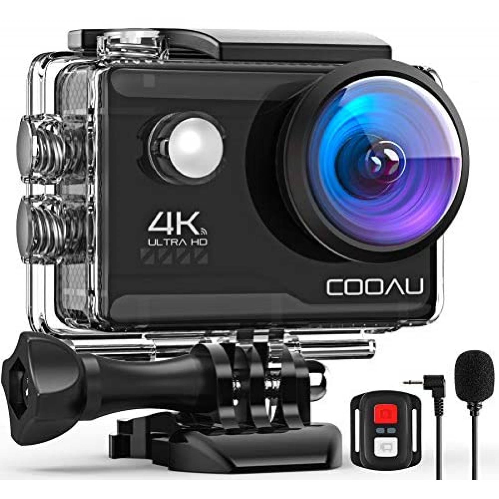 Cámara de Acción COOAU 4K 20MP 128GB con Accesorios