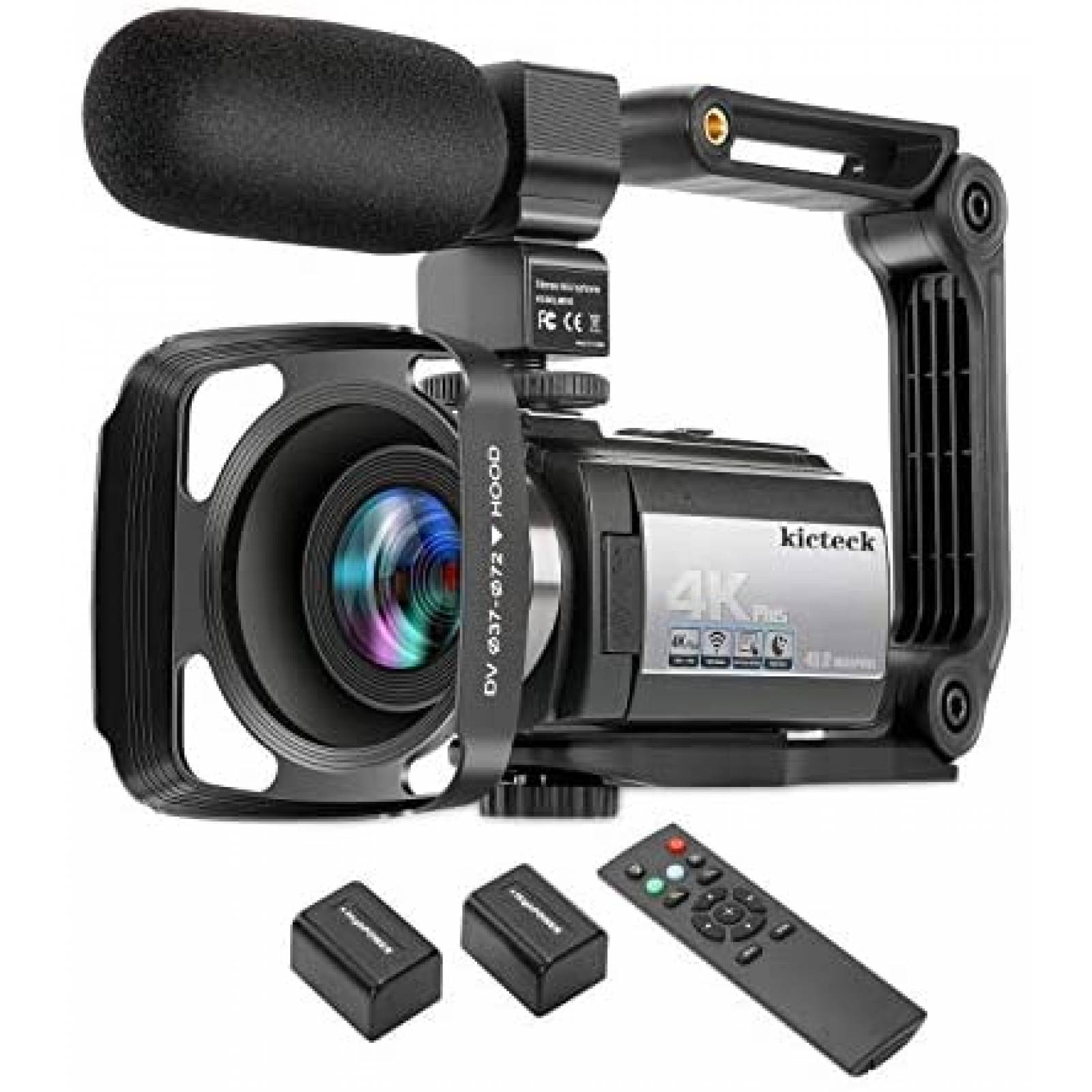 Cámara de Video kicteck 4K 60FPS 48MP Zoom Óptico 16X -Negro