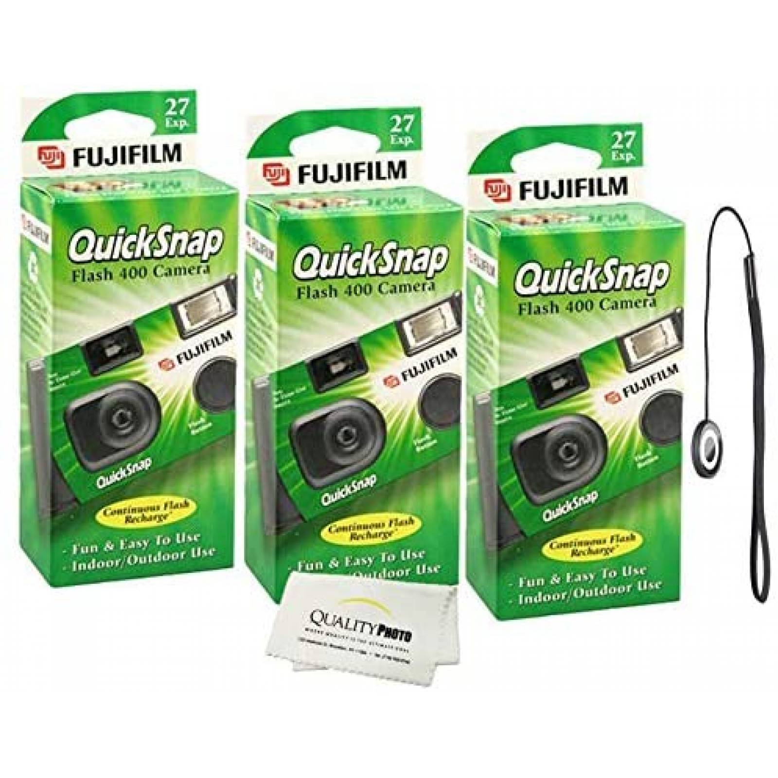 Cámara Desechable Fujifilm QuickSnap Flash 400 3 Uds de 35mm