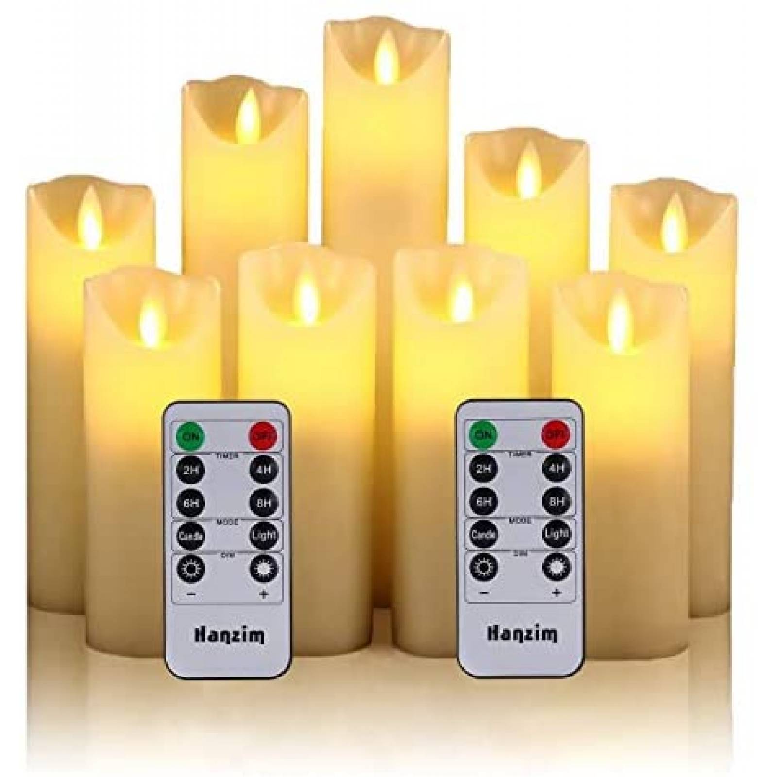 Velas Electrónicas HANZIM 9 Pzs LED Realistas Decorativas 