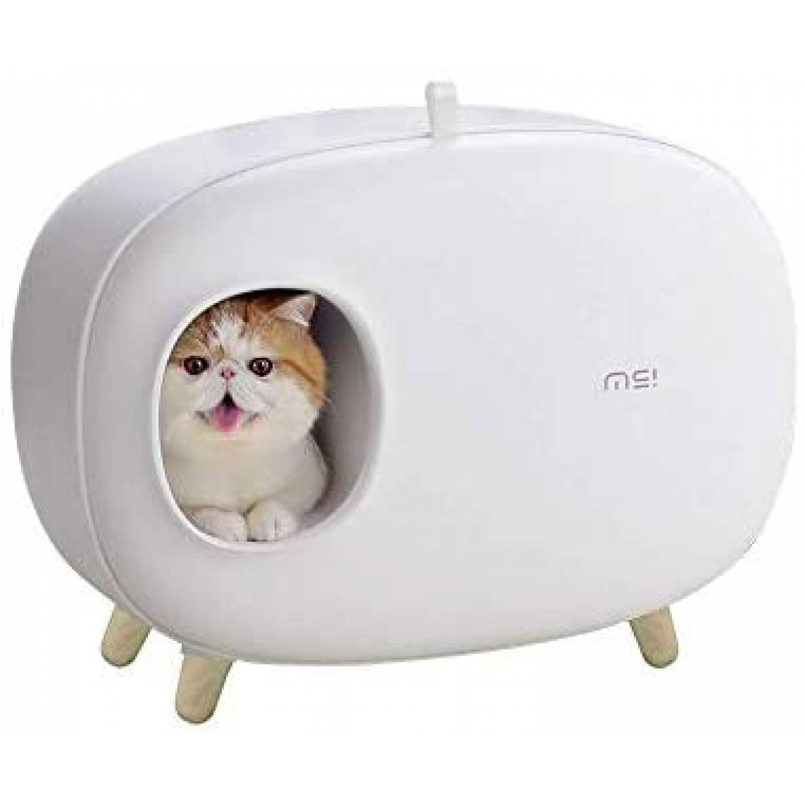 Caja de Arena para Gatos Sikoon MS Cat Compacta -Blanco