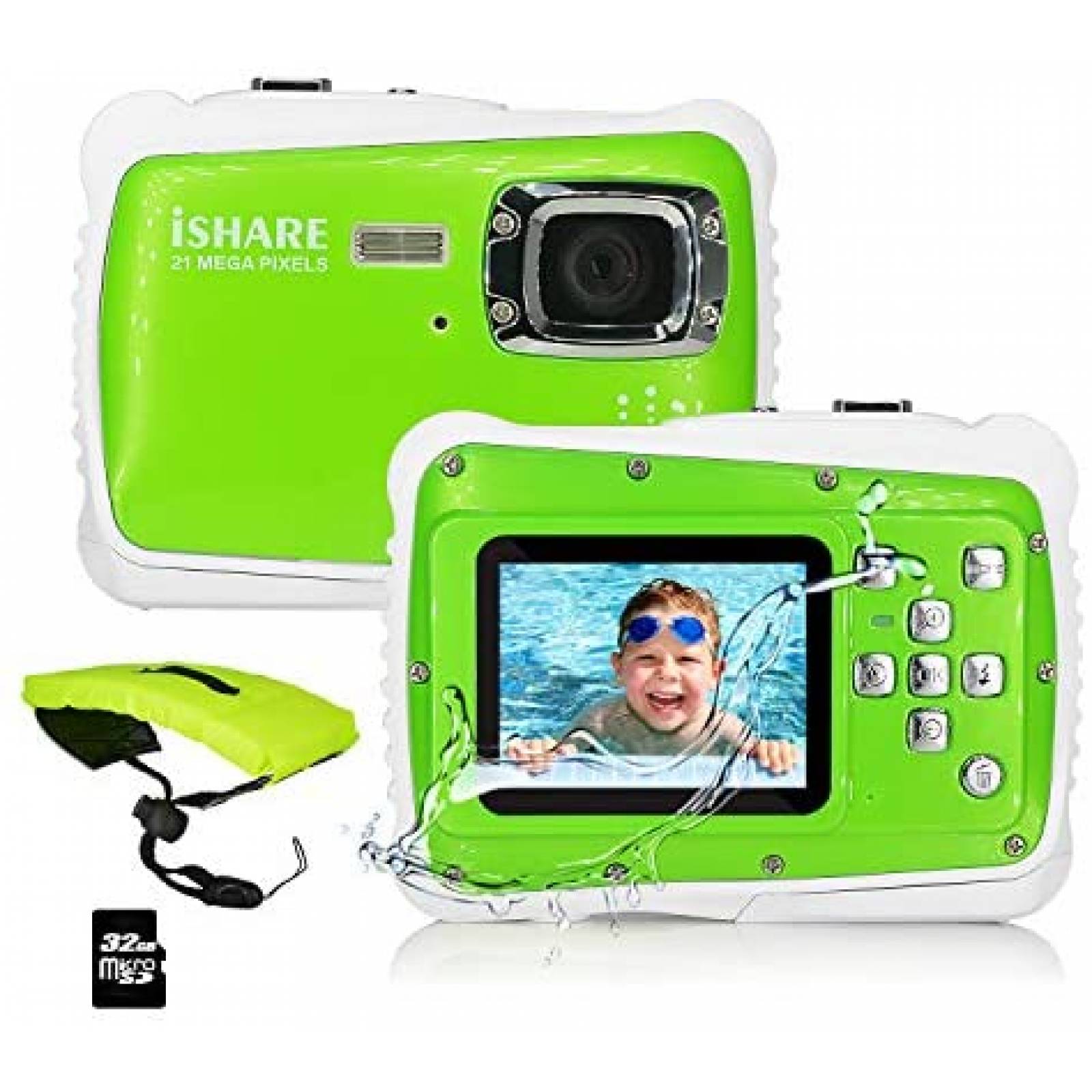 Cámara Digital LUCKYCAM iShare 21Mpx Waterproof -Verde 