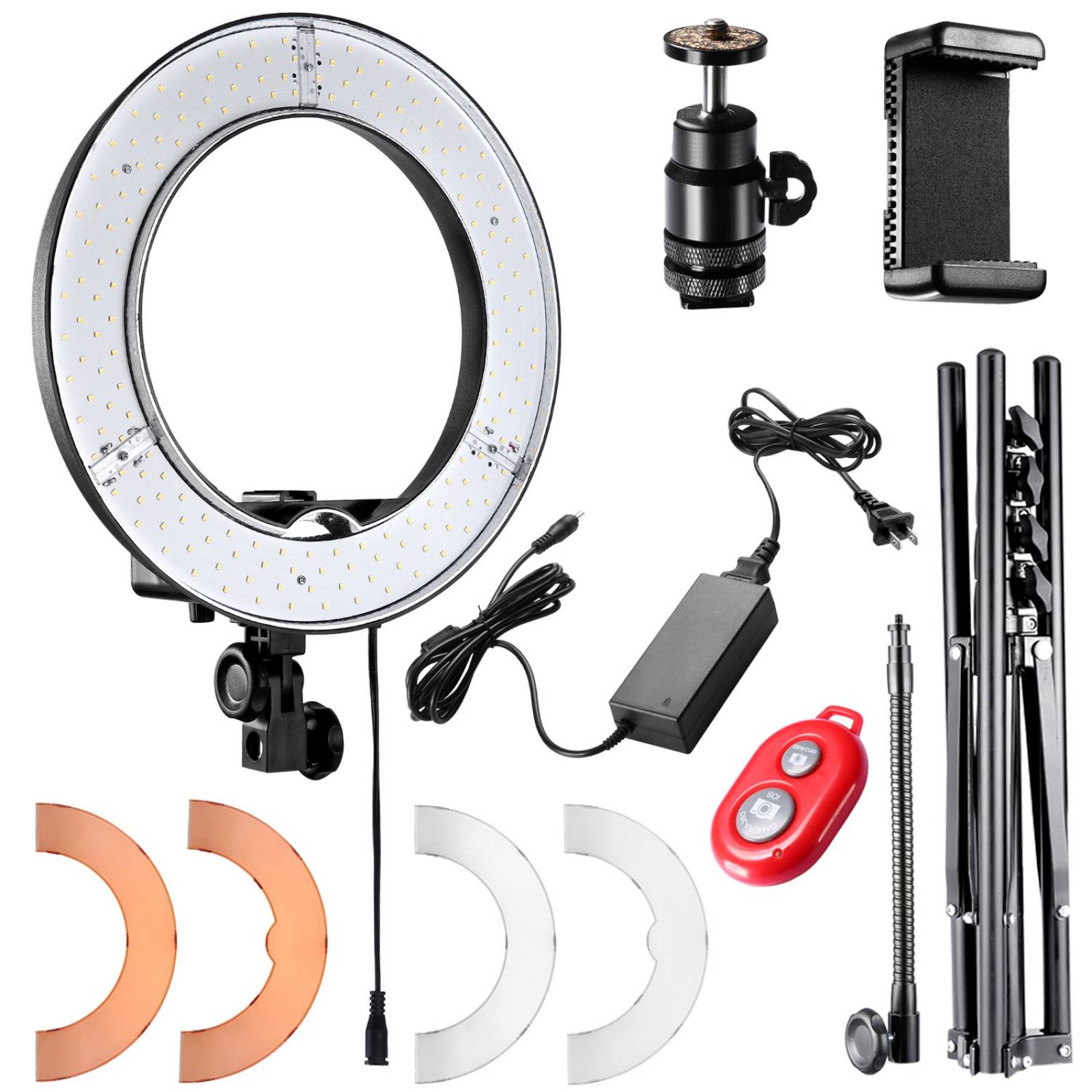 Kit Anillo Luz Led Neewer 14'' 36w 5500k + Stand + Accesorio 