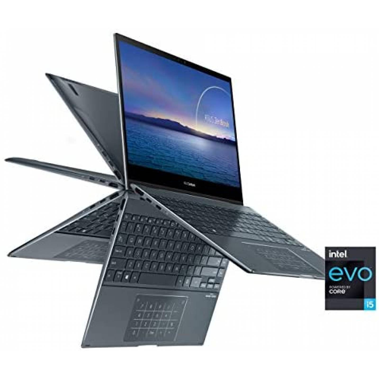 Laptop Asus ZenBook Flip 13 FHD i5 8GB 512GB Iris Xe -Gris 