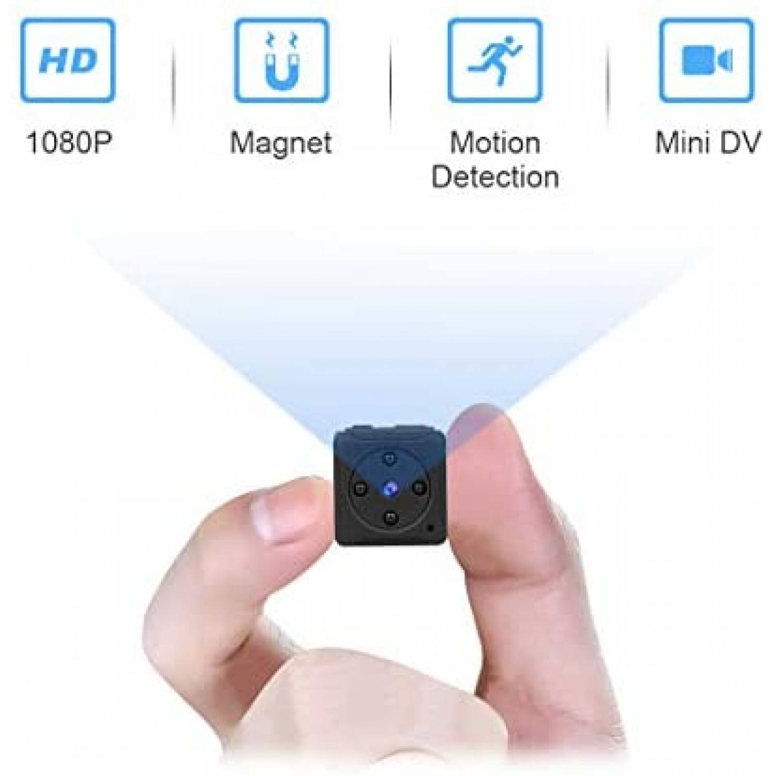 Mini cámara espía MHDYT Full HD 1080P visión nocturna -Negro