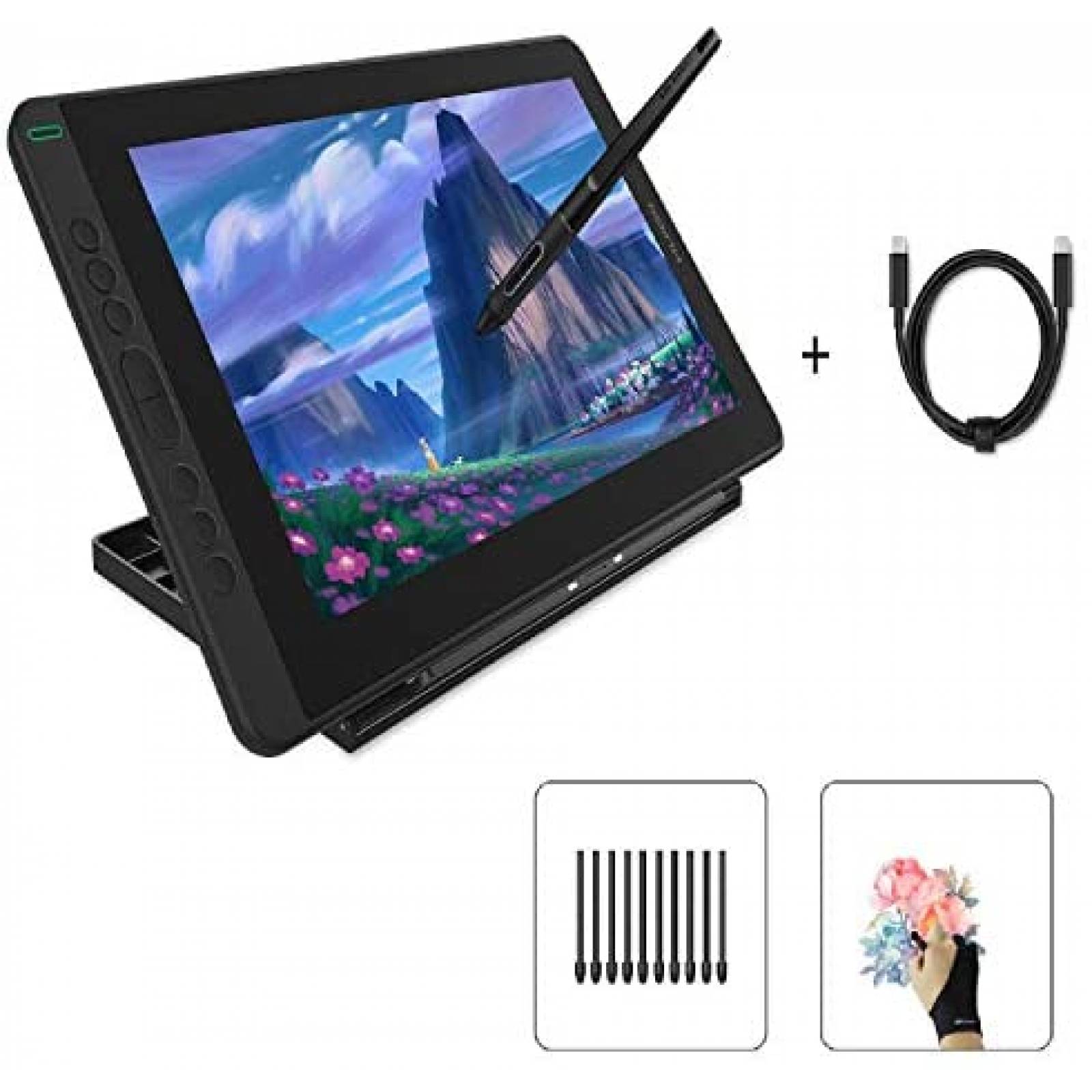 Tableta de Dibujo HUION Kamvas 13 Incluye Base y Cable