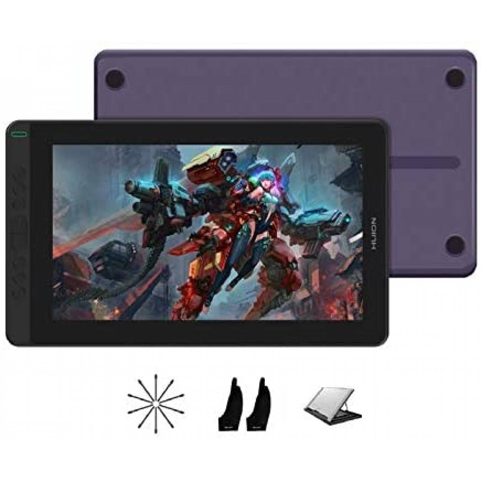 Tableta de Dibujo HUION Kamvas 13 3 en 1 USB-C -Morado