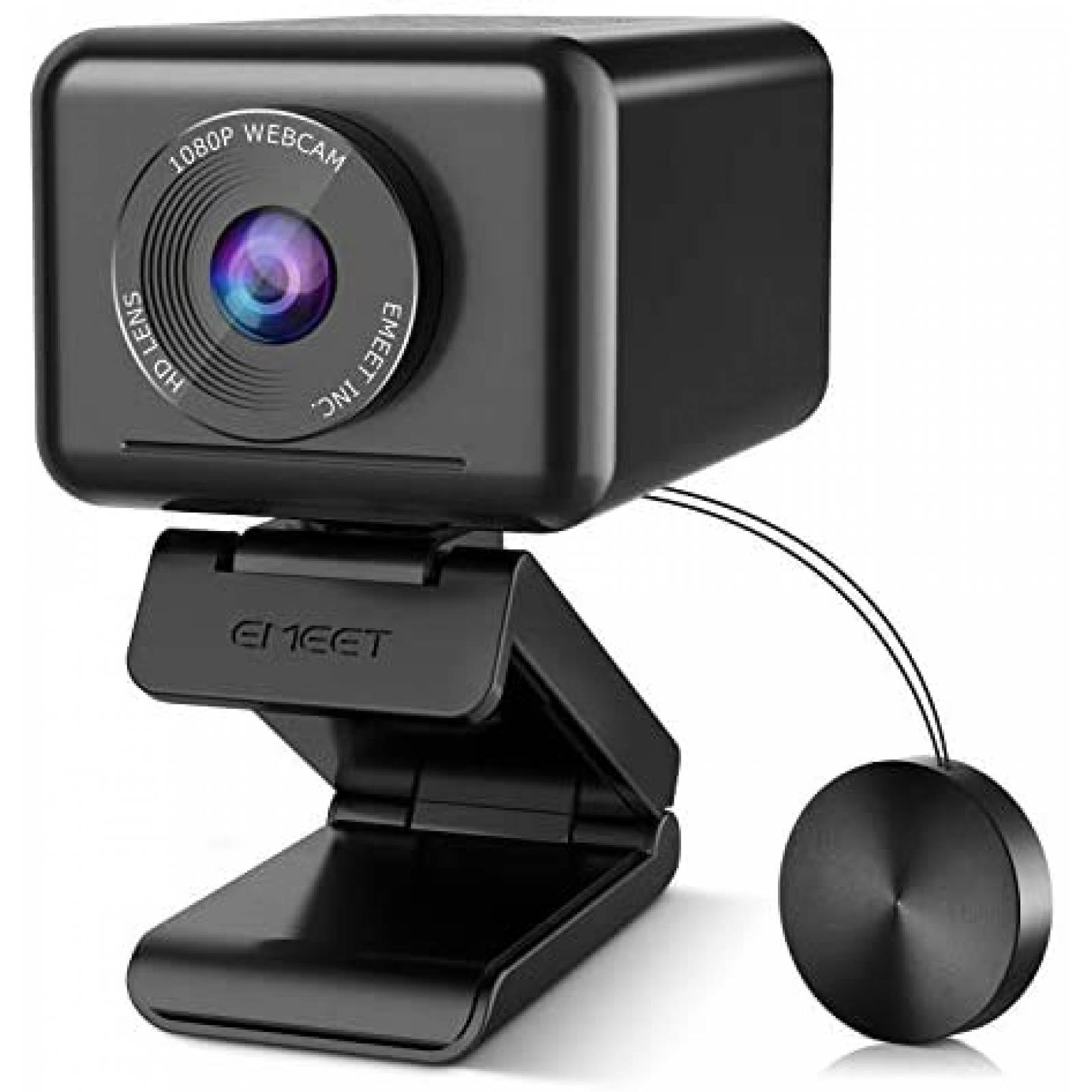 Cámara Web EMeet FHD 1080P CMOS con 4 Micrófonos -Negro