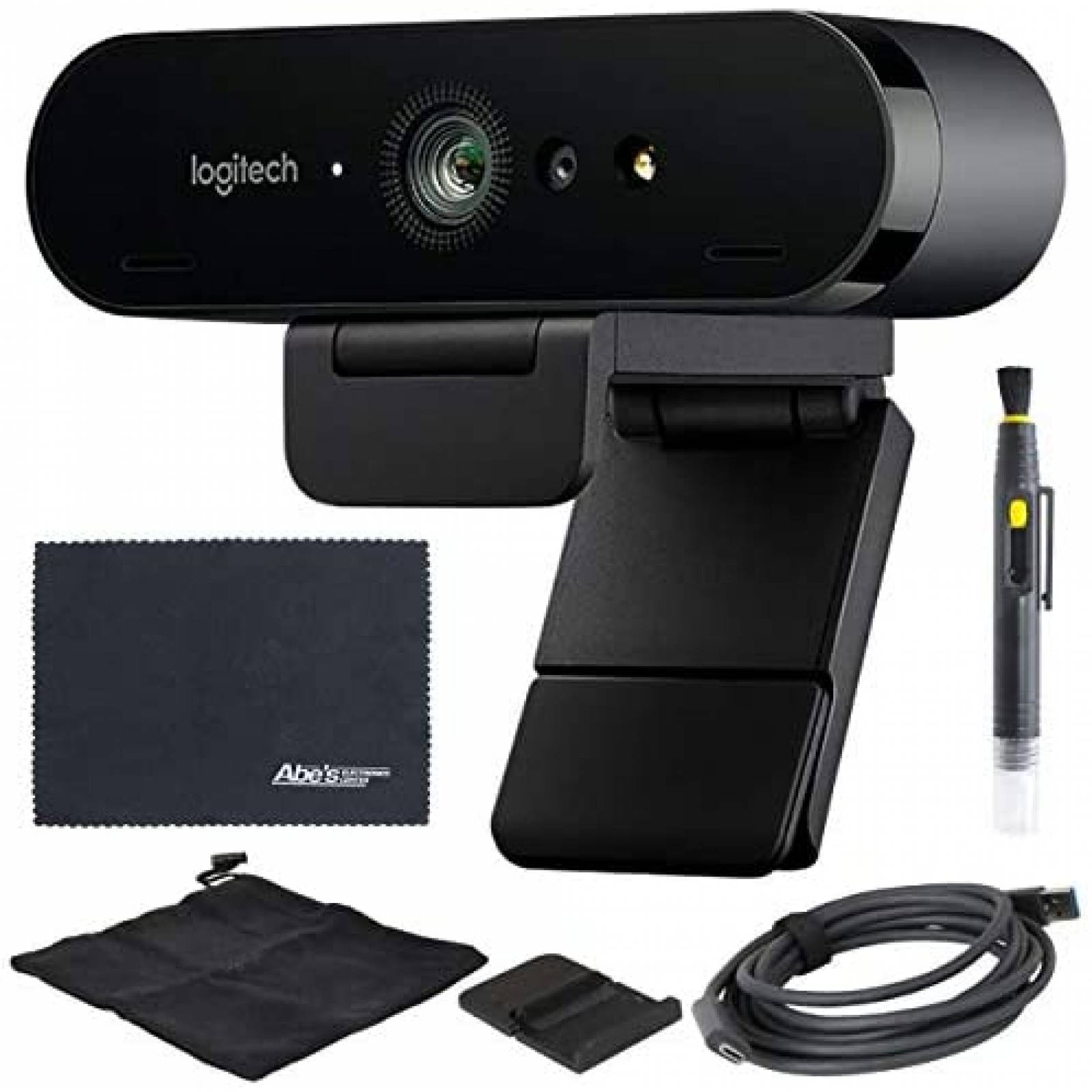 Cámara Web AOM Logitech BRIO UHD HDR con Accesorios -Negro 