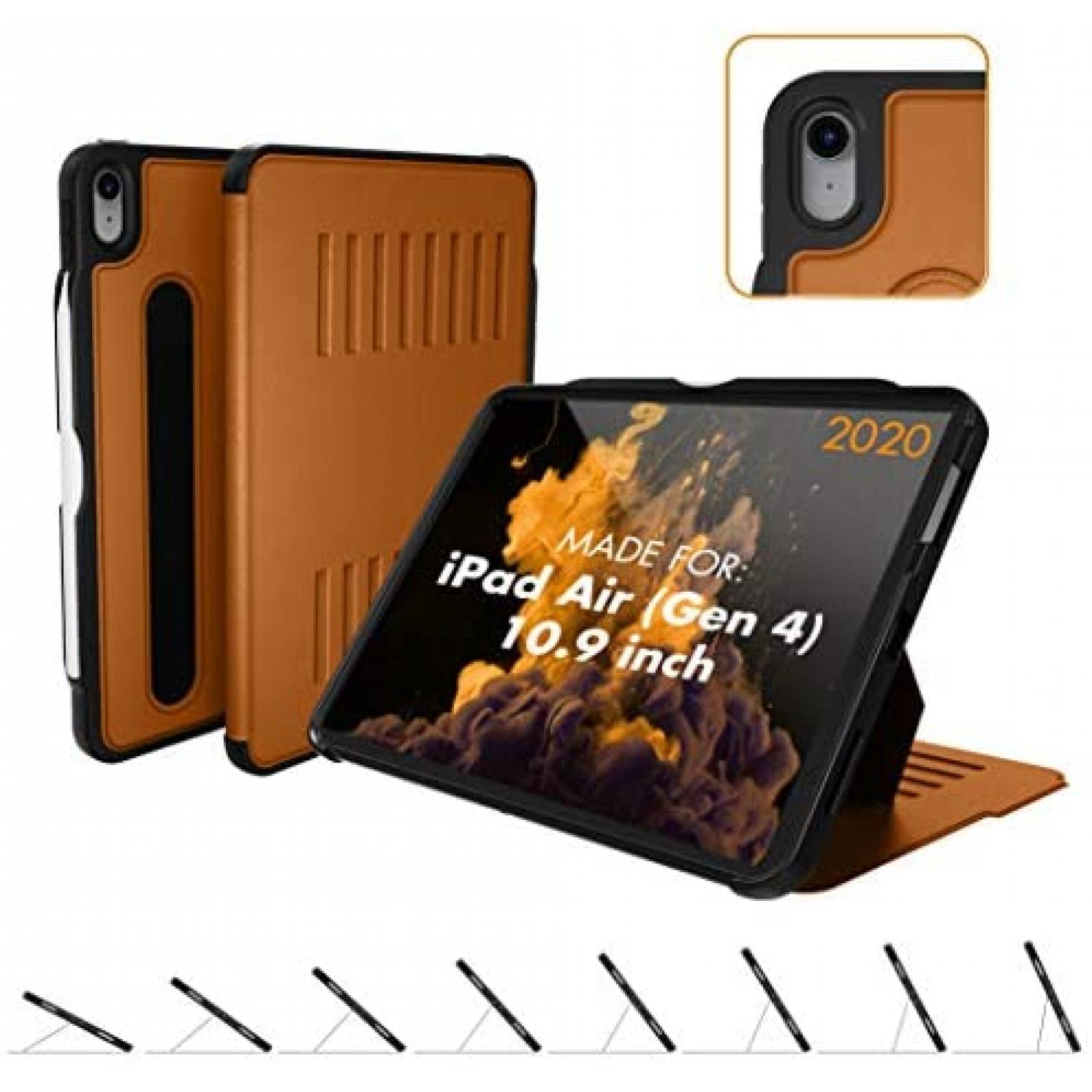 Funda Para iPad ZUGU CASE The Alpha Para Air Gen 4 -Café