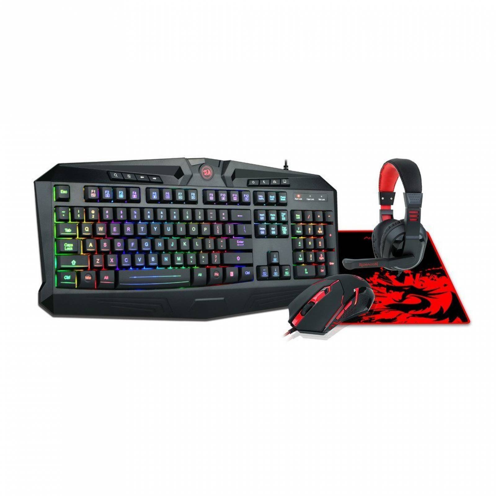 Paquete Redragon Teclado, Mouse, Mousepad Y Headset