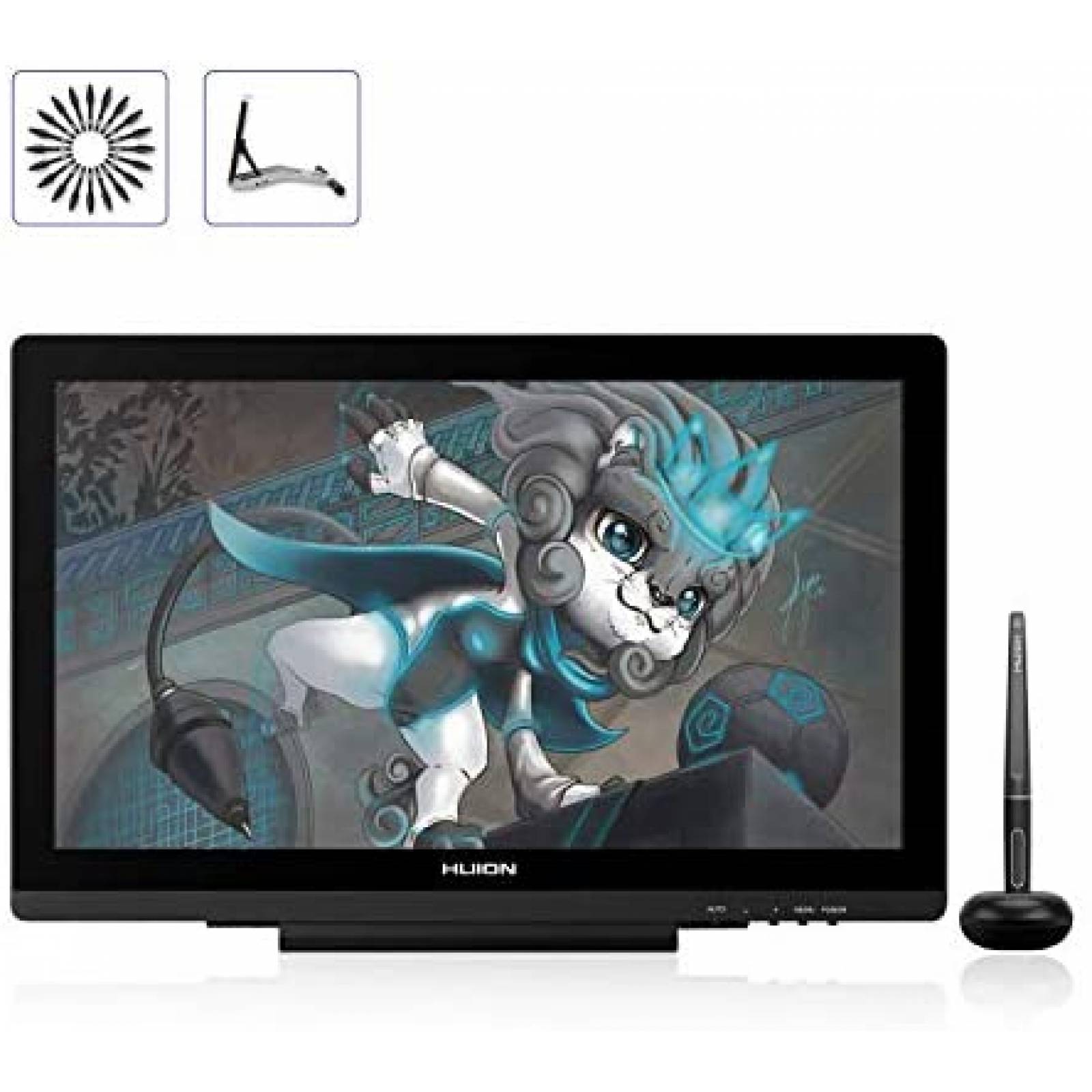 Monitor Dibujo Huion KAMVAS 20 19.5 pulgadas IPS HD -Negro 