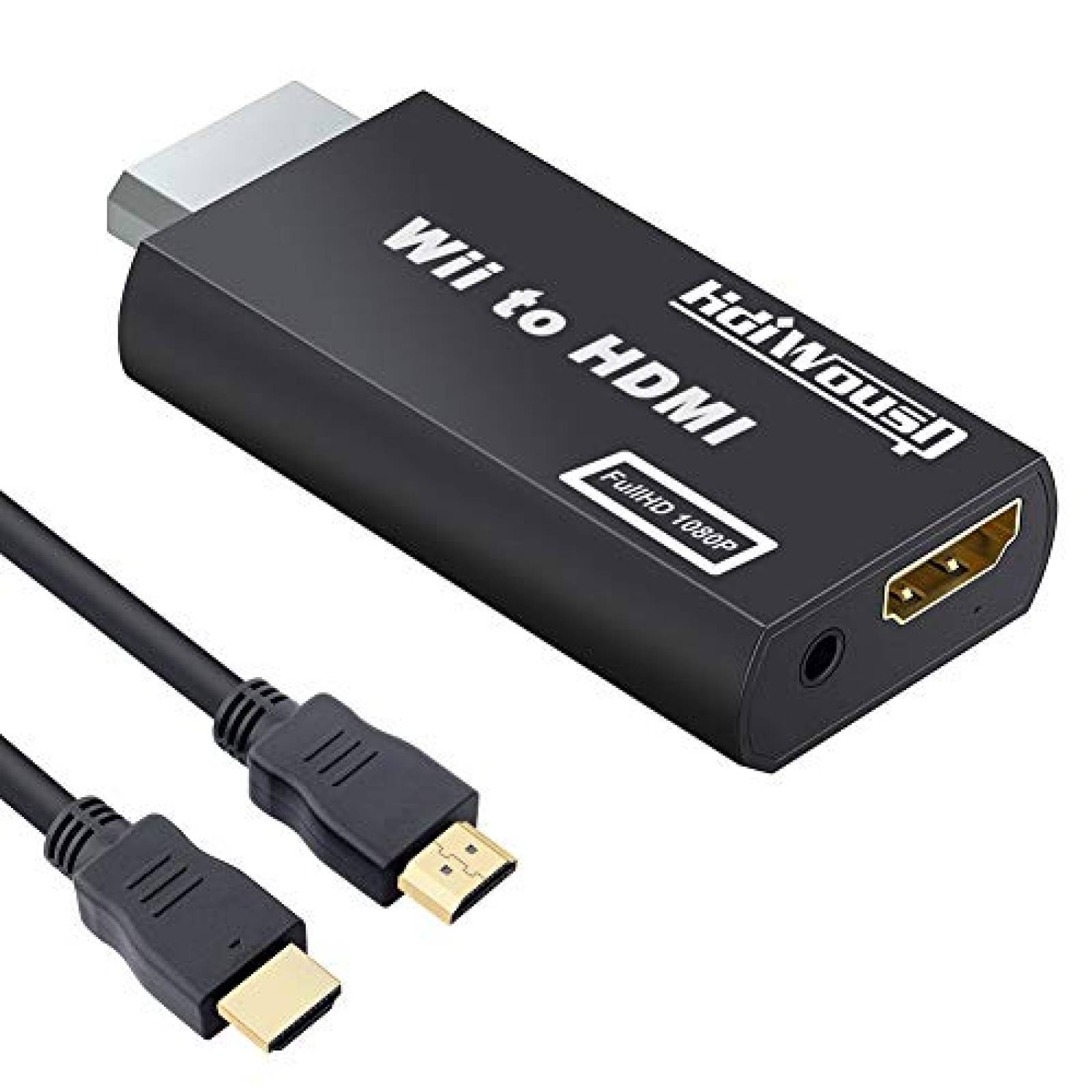 Adaptador Wii-HDMI Hdiwousp 3.5mm Audio 720/1080P -Negro 