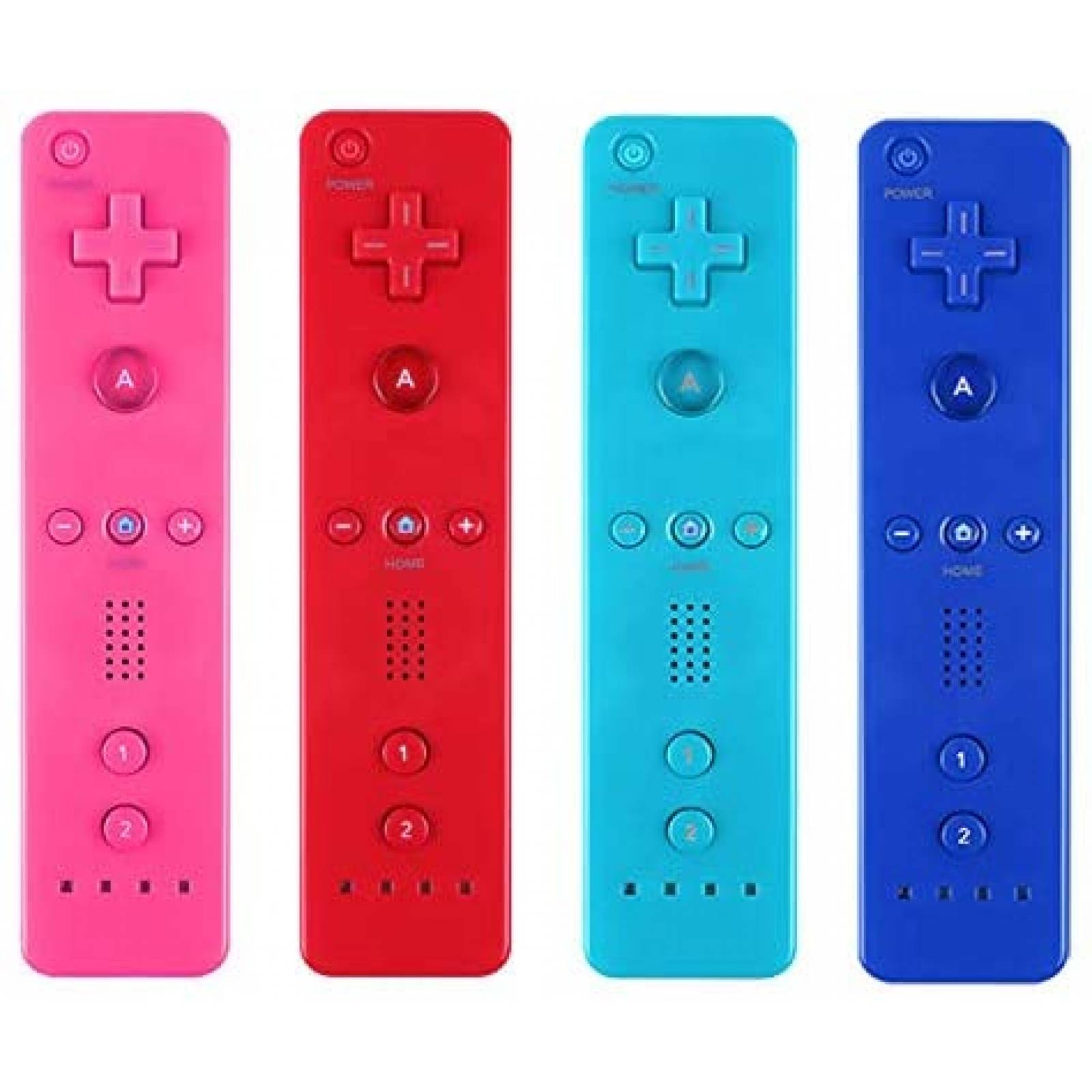 Controladores Wii Remote Yosikr 4 Pzs Rosa Rojo Celeste Azul