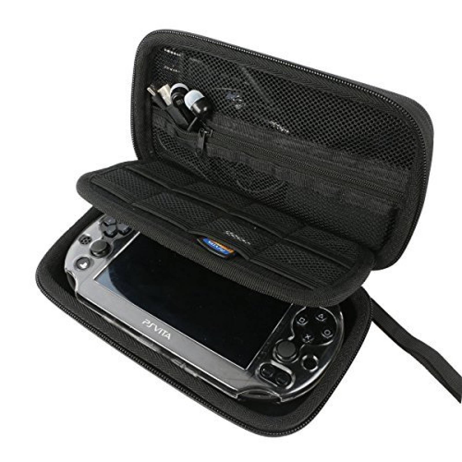 Estuche de Viaje Khanka Rígido para Sony PS Vita 1000 -Negro 